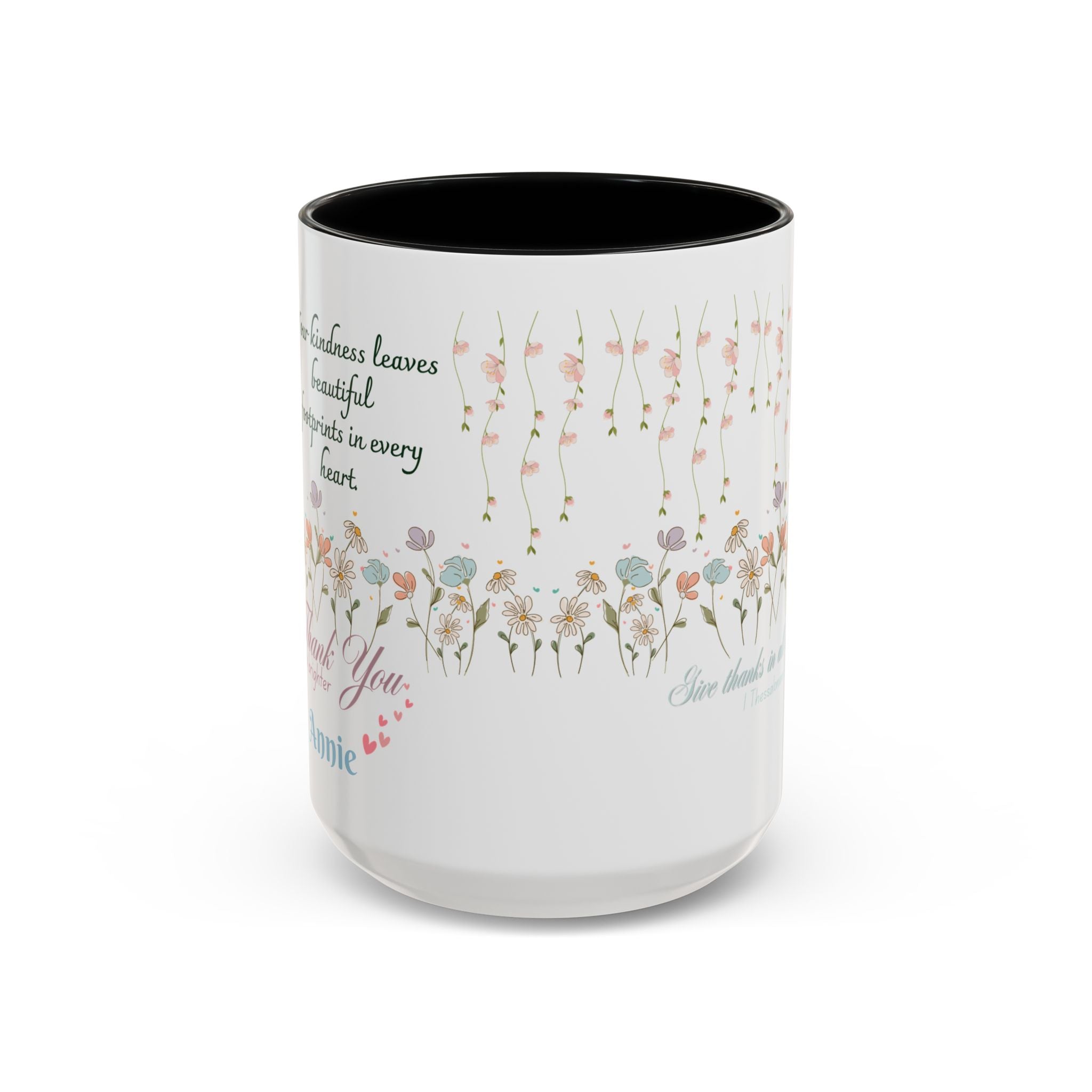 Custom Name for Thank You Coffee Mug | Personalized  Grateful Floral Grateful Coffee Mug |  Gentle Remembrance 11oz | 15oz 2607033