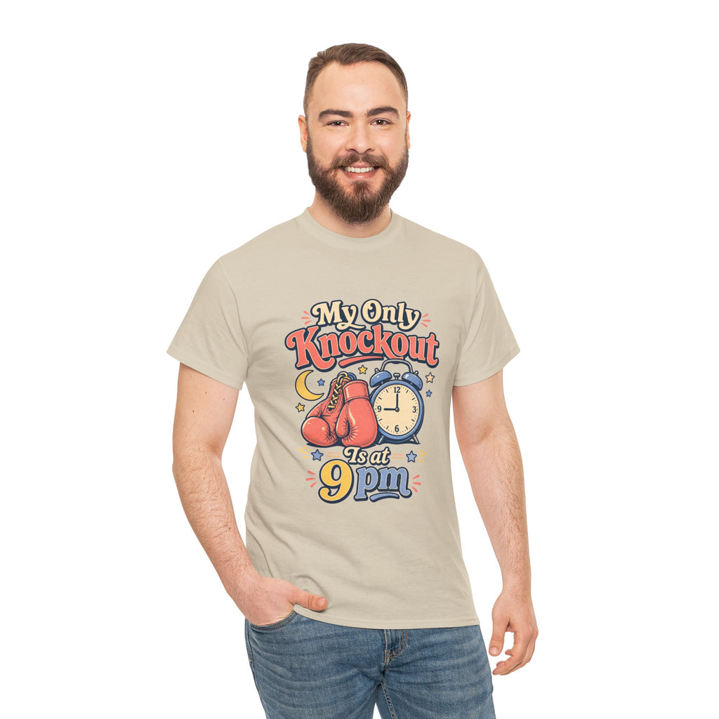 My Only Knockout Is at 9PM T-Shirt |  Funny Night Owl Boxing Graphic Tee  2607044