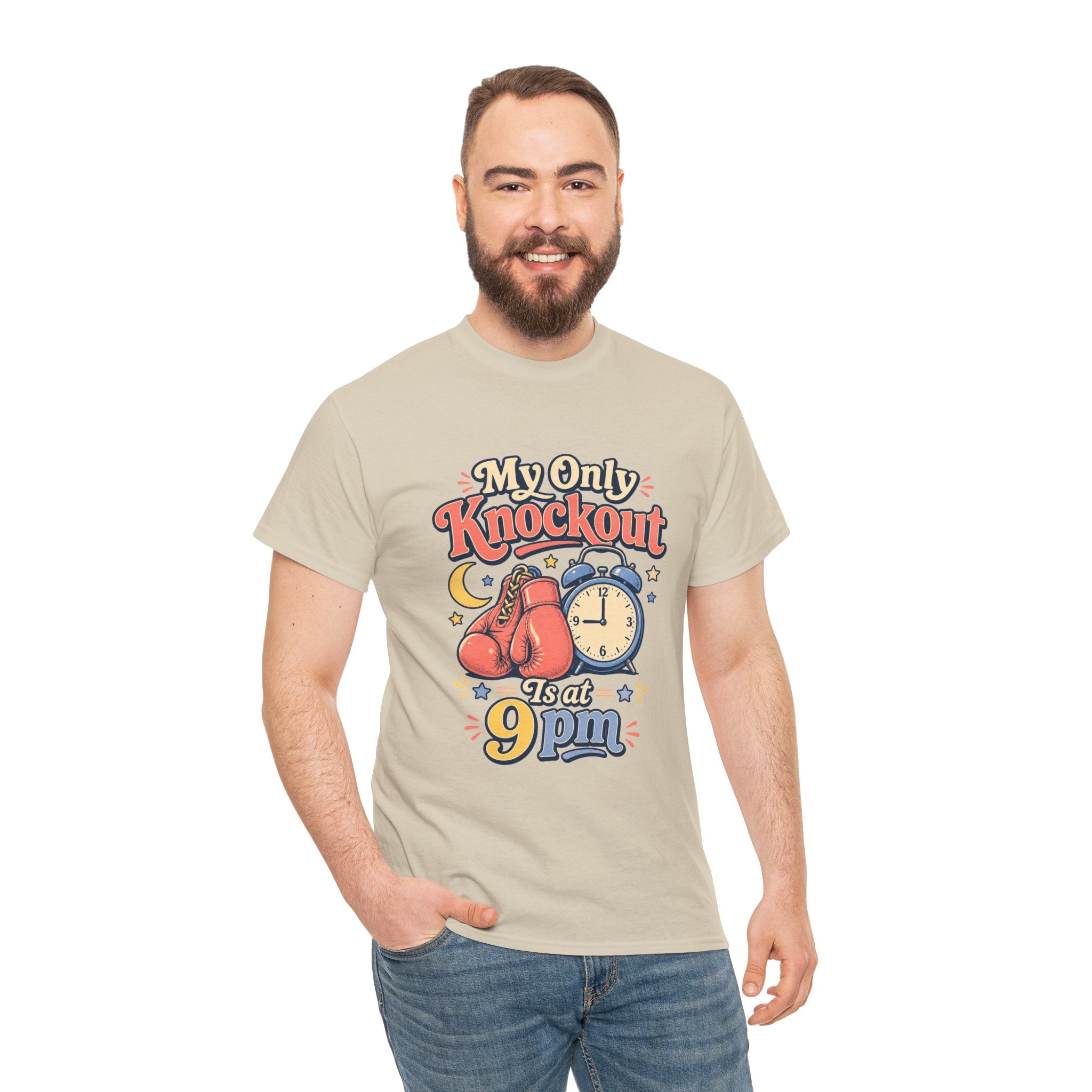 My Only Knockout Is at 9PM T-Shirt |  Funny Night Owl Boxing Graphic Tee  2607044