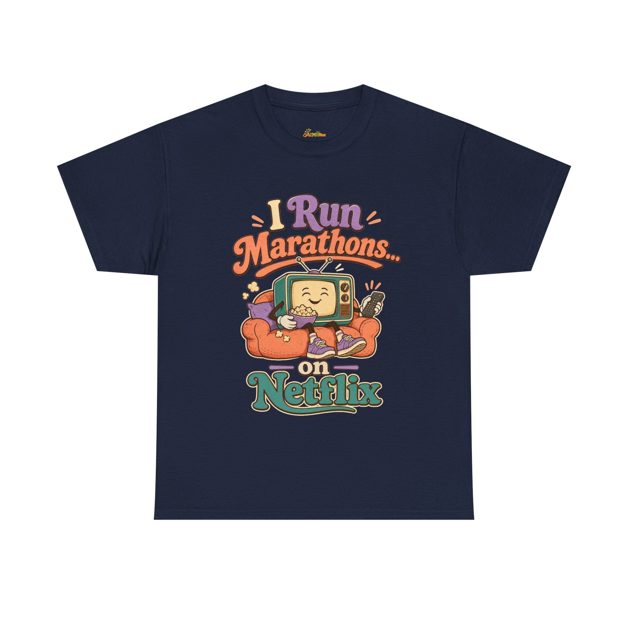 TV Marathon Tee — "I Run Marathons on Netflix" Funny Binge-Watching Shirt 2607019