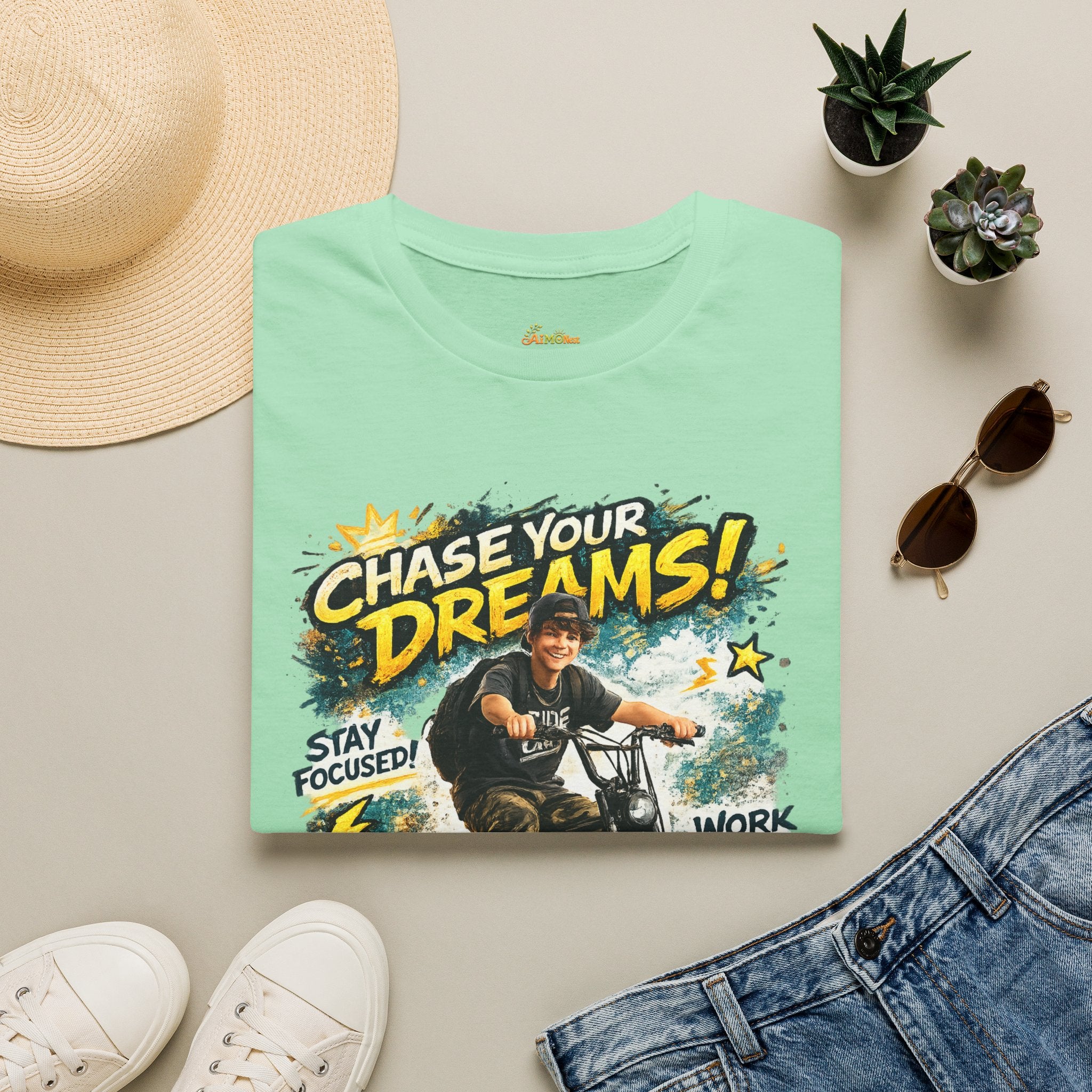 Chase Your Dreams Motorcycle Rider T-Shirt | Motivational Graphic Tee