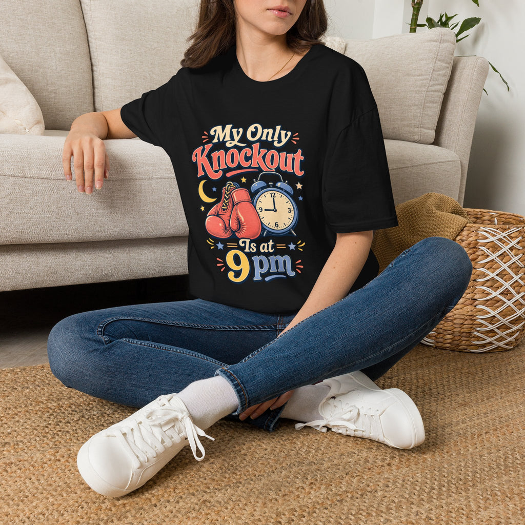 T Shirt | My Only Knockout Is at 9 PM | Retro Boxing Sleep Vibe