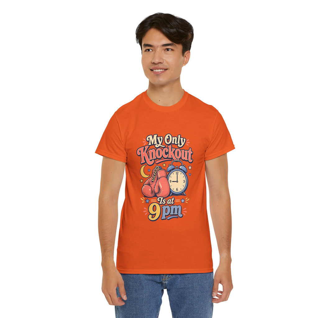 My Only Knockout Is at 9PM T-Shirt |  Funny Night Owl Boxing Graphic Tee  2607044