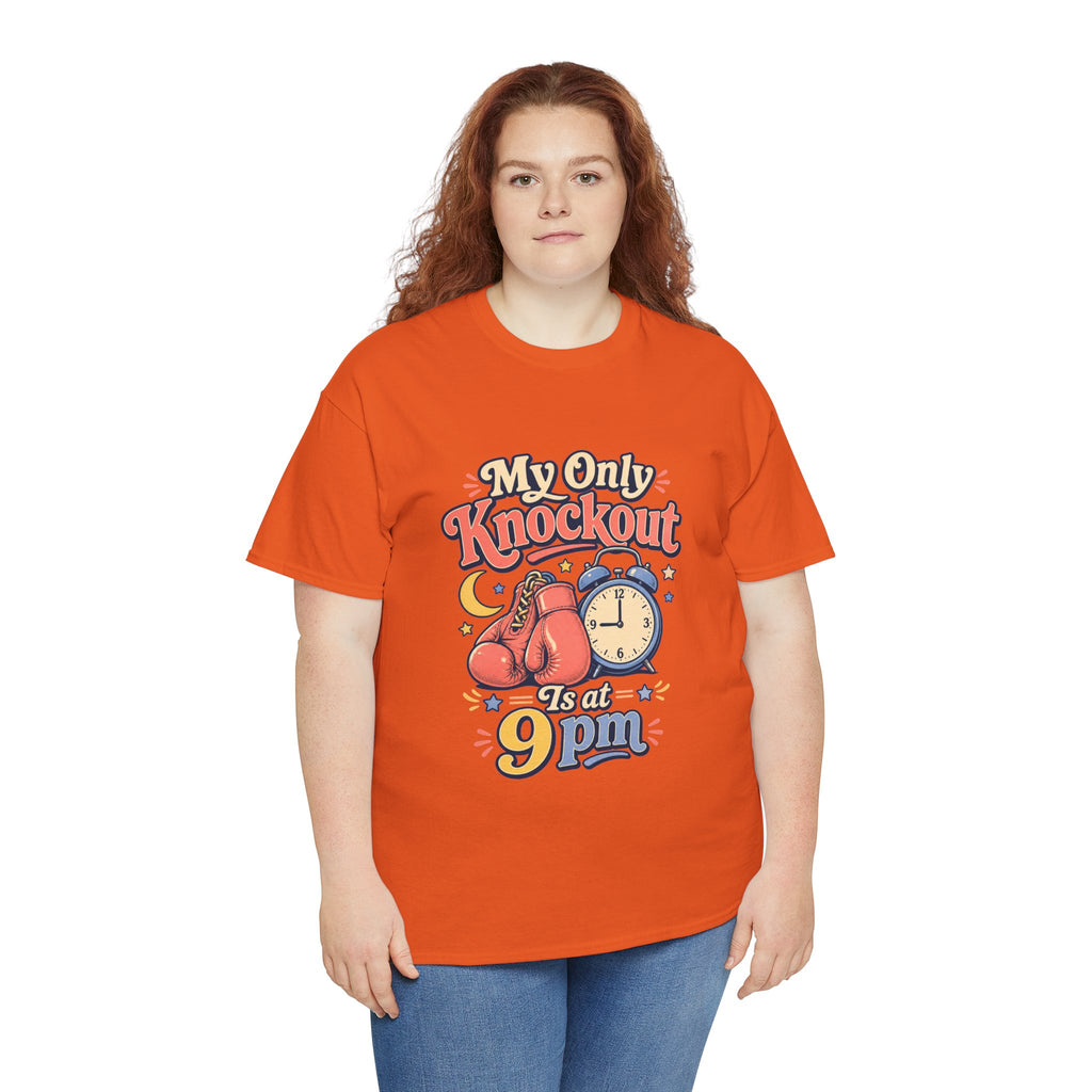 My Only Knockout Is at 9PM T-Shirt |  Funny Night Owl Boxing Graphic Tee  2607044