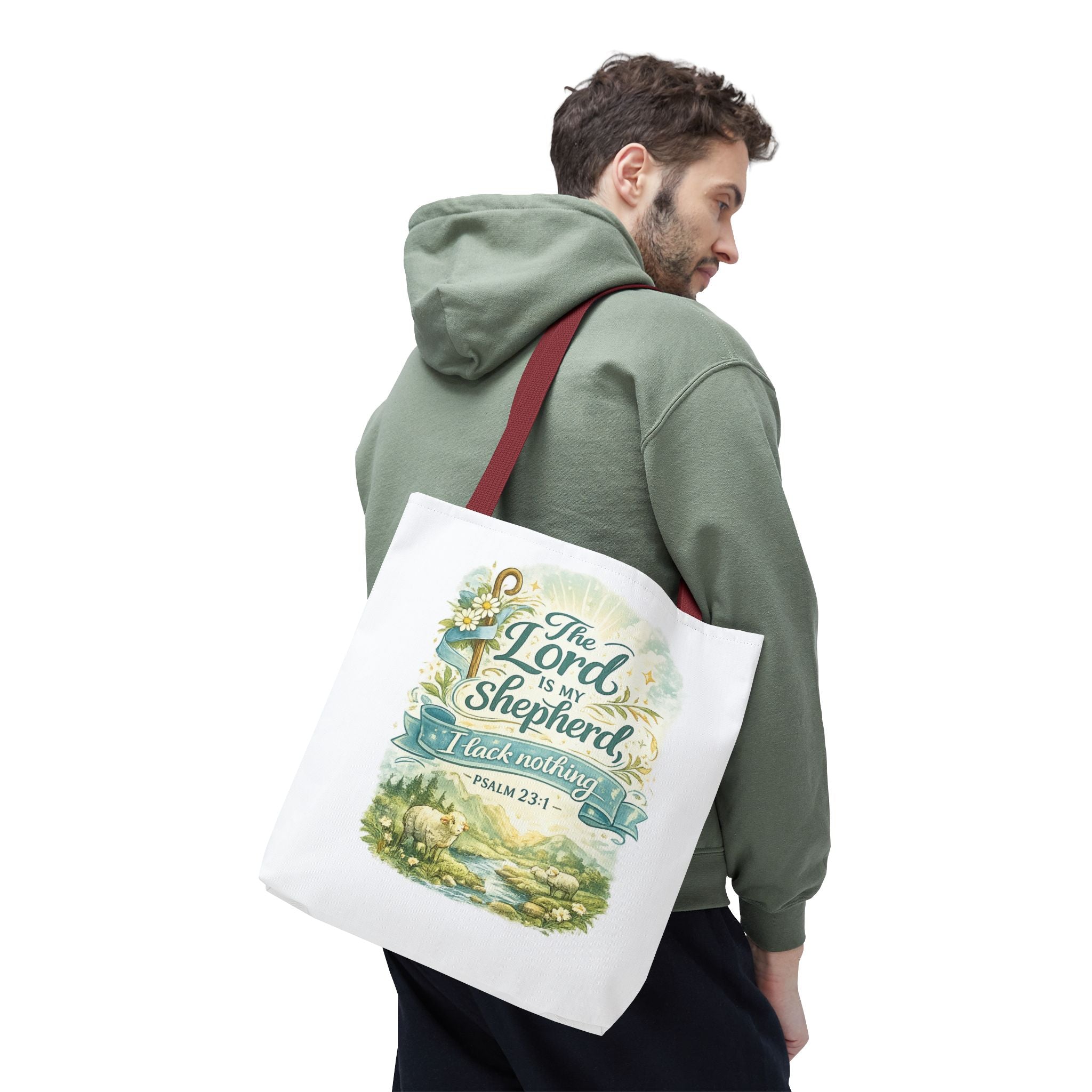 Floral Faith Tote Bag | The Lord Is My Shepherd | Psalm 23:1  4 Colors 2607043
