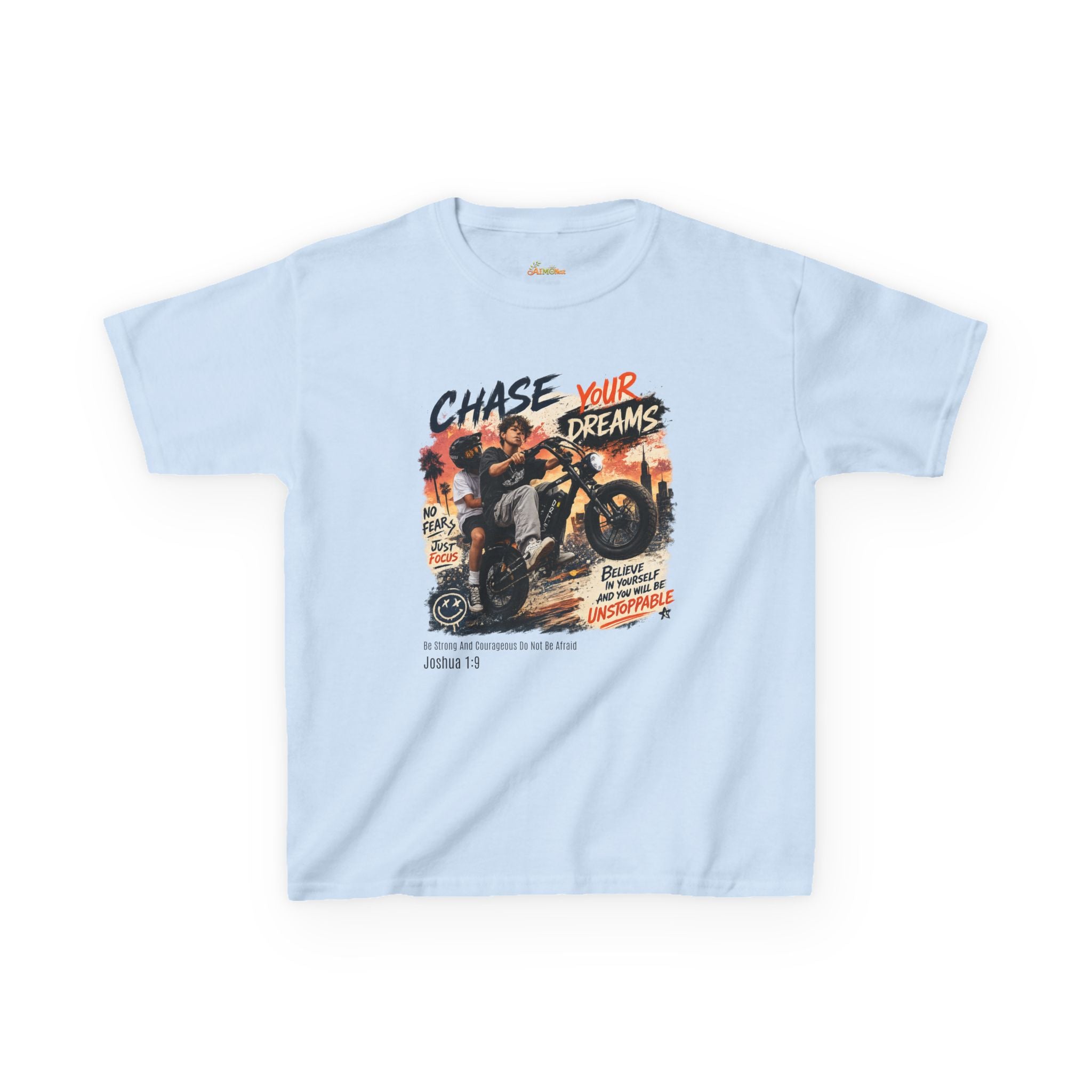 Kids Tee — "Chase Your Dreams" Motorcycle Graphic Shirt 2607012