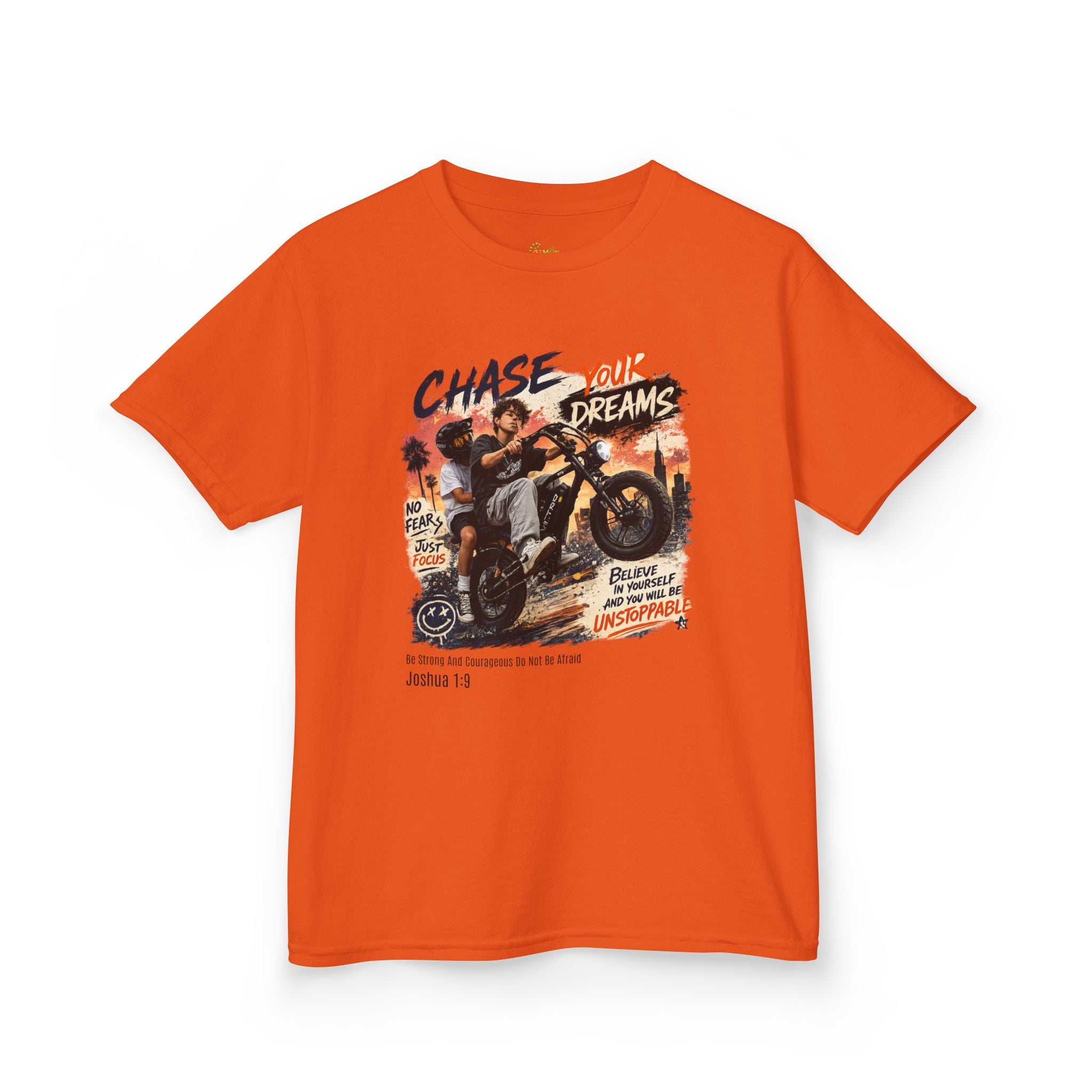 Kids Tee — "Chase Your Dreams" Motorcycle Graphic Shirt 2607012
