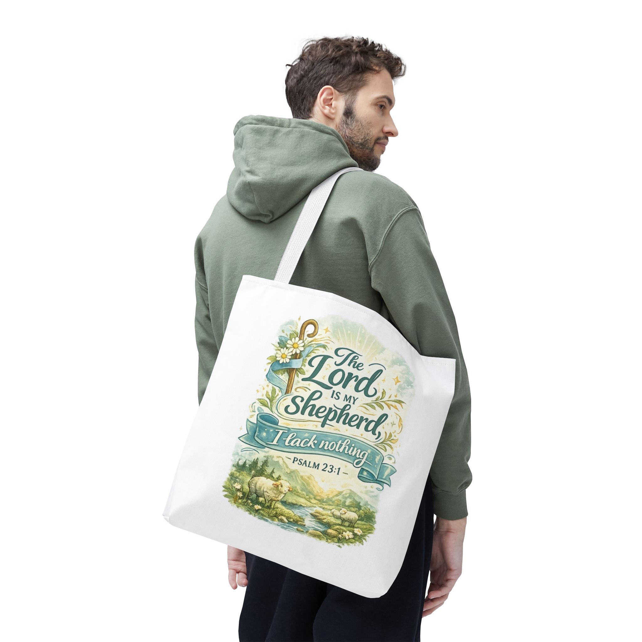 Floral Faith Tote Bag | The Lord Is My Shepherd | Psalm 23:1  4 Colors 2607043