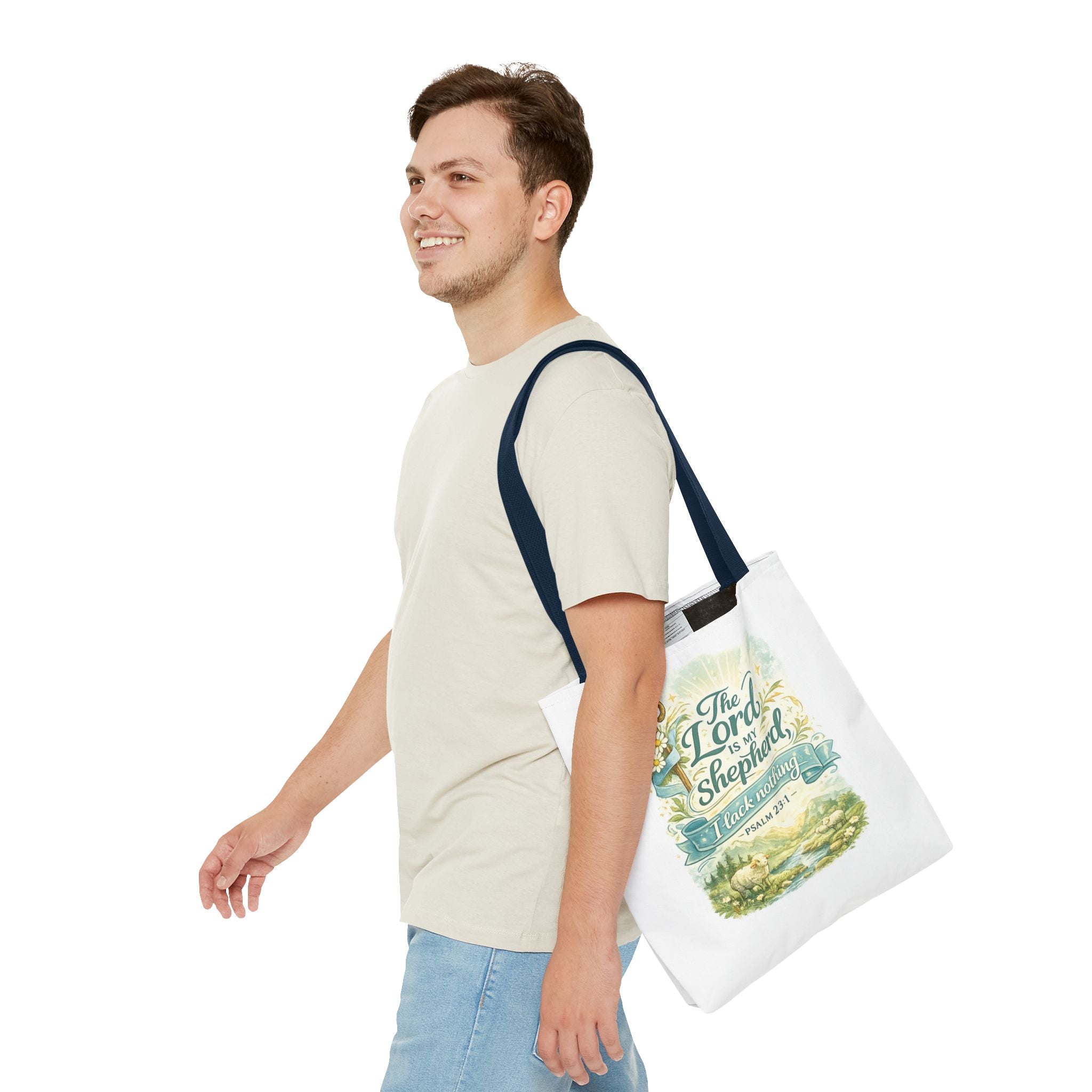 Floral Faith Tote Bag | The Lord Is My Shepherd | Psalm 23:1  4 Colors 2607043