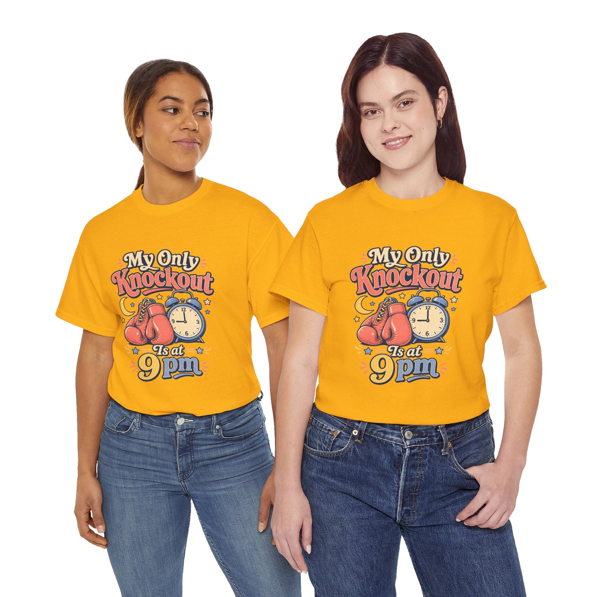 My Only Knockout Is at 9PM T-Shirt |  Funny Night Owl Boxing Graphic Tee  2607044