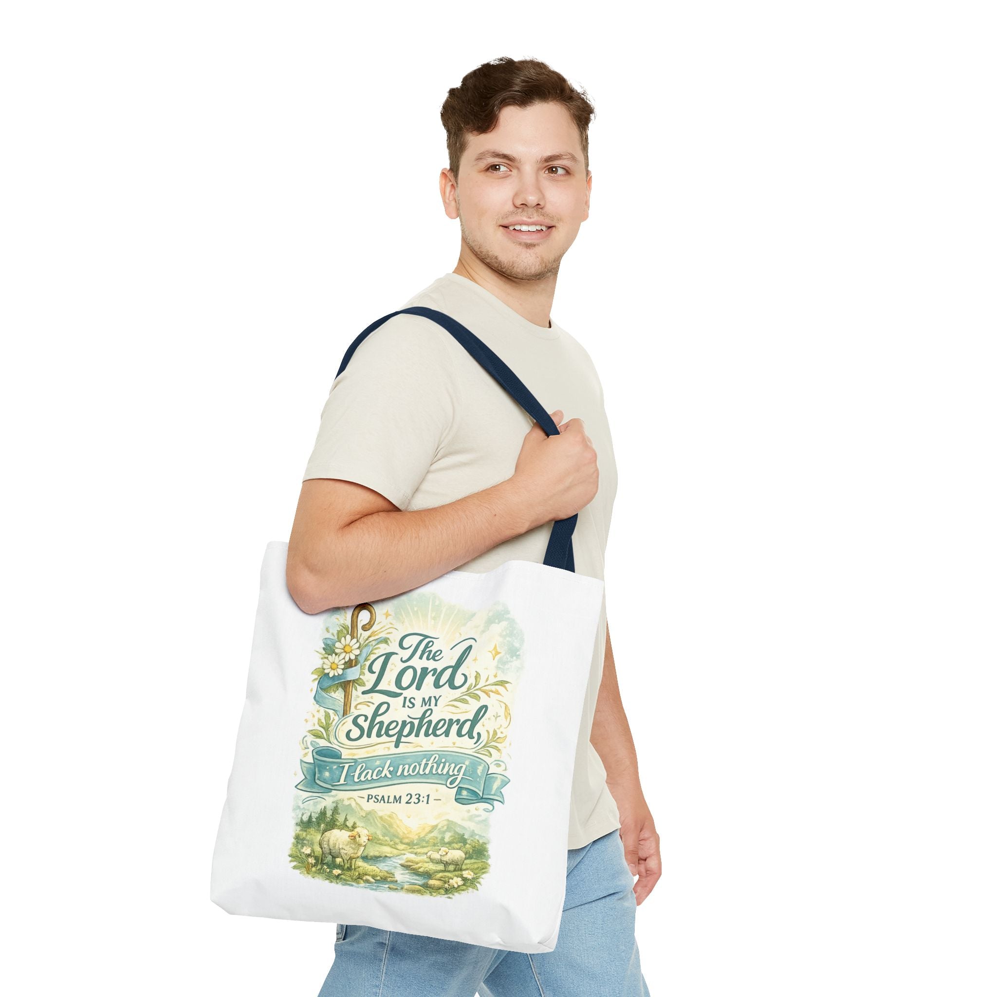 Floral Faith Tote Bag | The Lord Is My Shepherd | Psalm 23:1  4 Colors 2607043