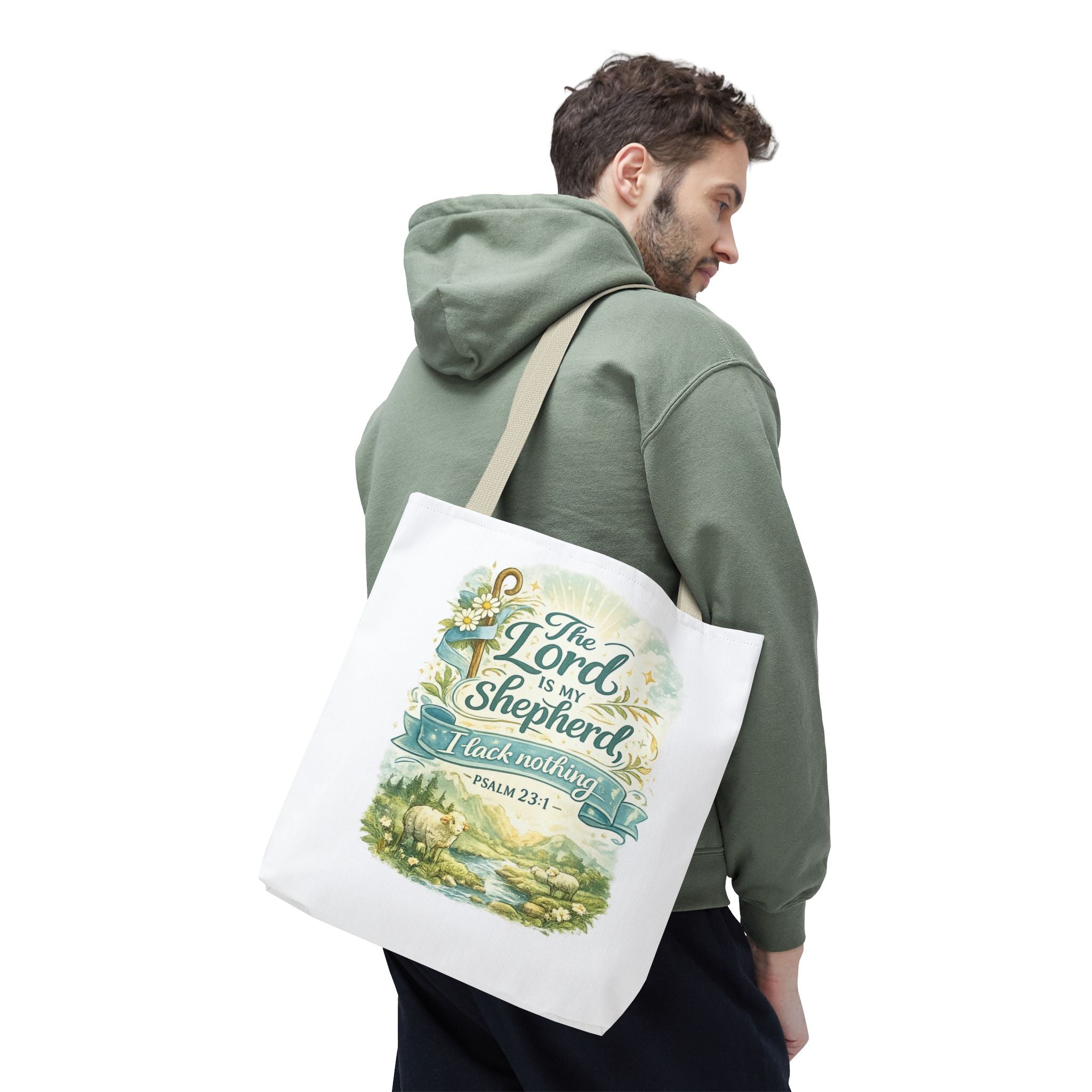 Floral Faith Tote Bag | The Lord Is My Shepherd | Psalm 23:1  4 Colors 2607043