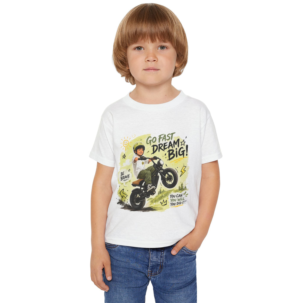 Toddler T‑Shirt — "Go Fast Dream Big" Motorcycle Ride Graphic