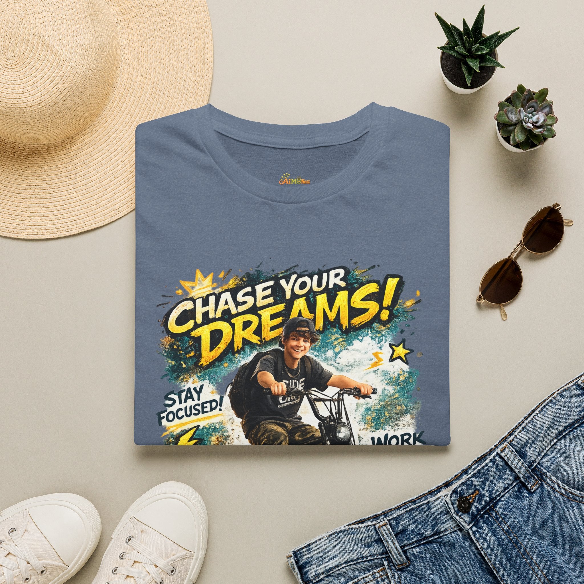 Chase Your Dreams Motorcycle Rider T-Shirt | Motivational Graphic Tee 2607006