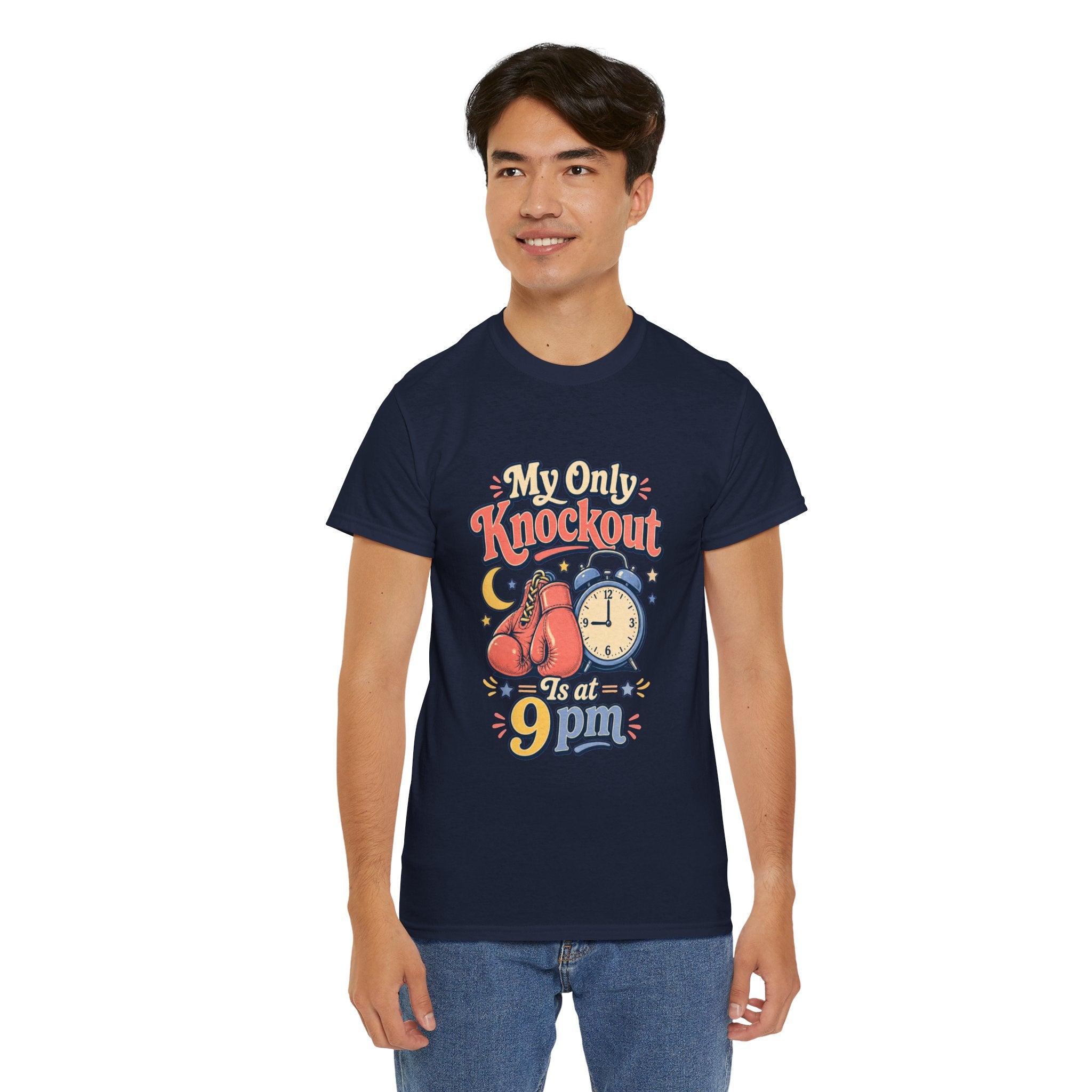 My Only Knockout Is at 9PM T-Shirt |  Funny Night Owl Boxing Graphic Tee  2607044
