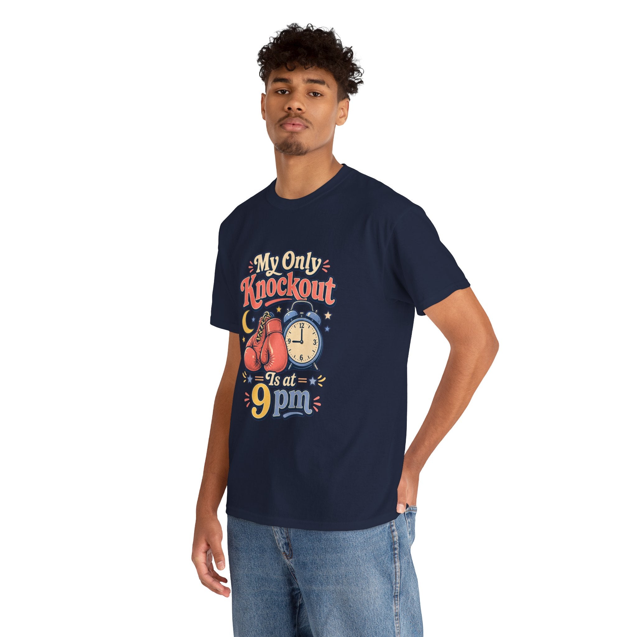 My Only Knockout Is at 9PM T-Shirt |  Funny Night Owl Boxing Graphic Tee  2607044