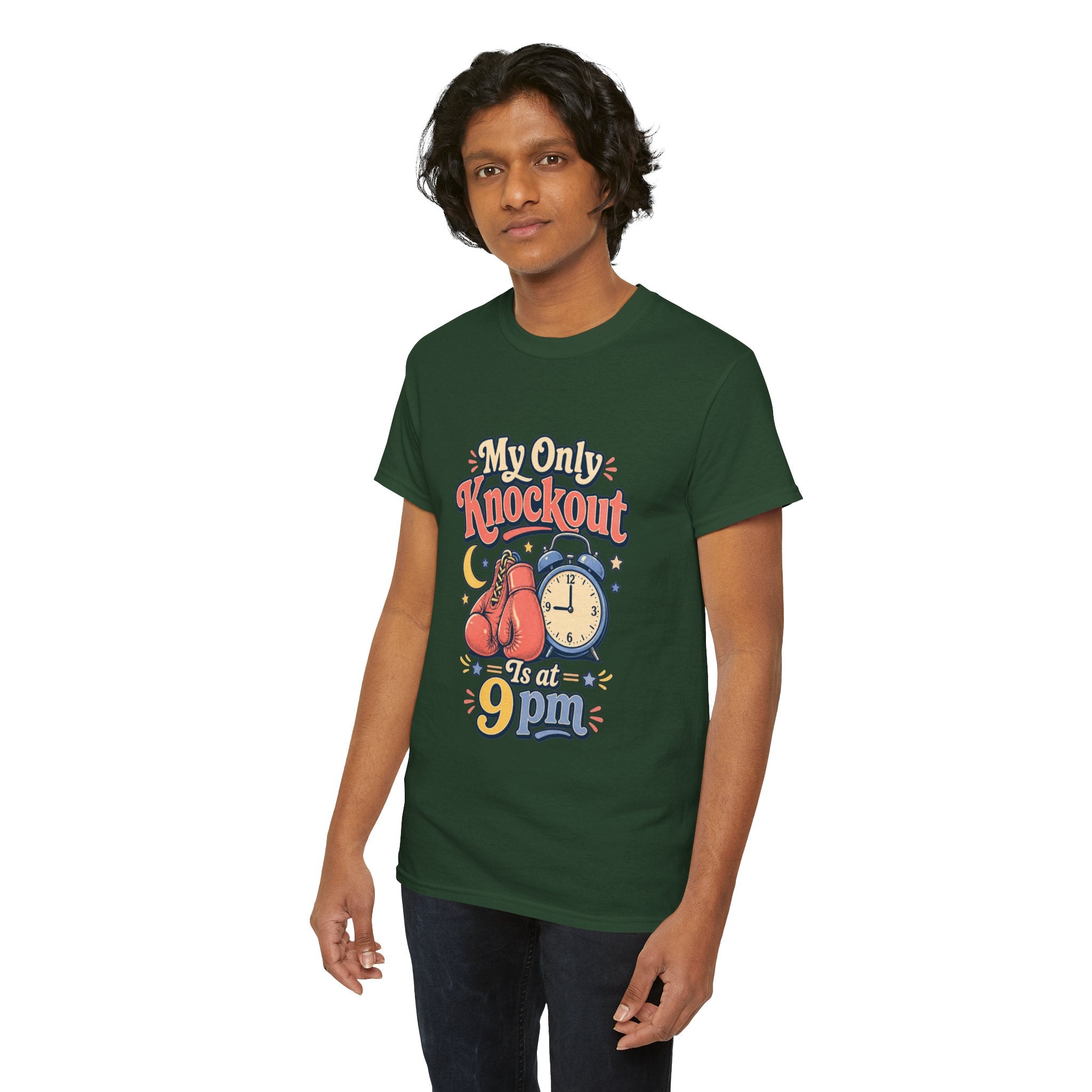 My Only Knockout Is at 9PM T-Shirt |  Funny Night Owl Boxing Graphic Tee  2607044