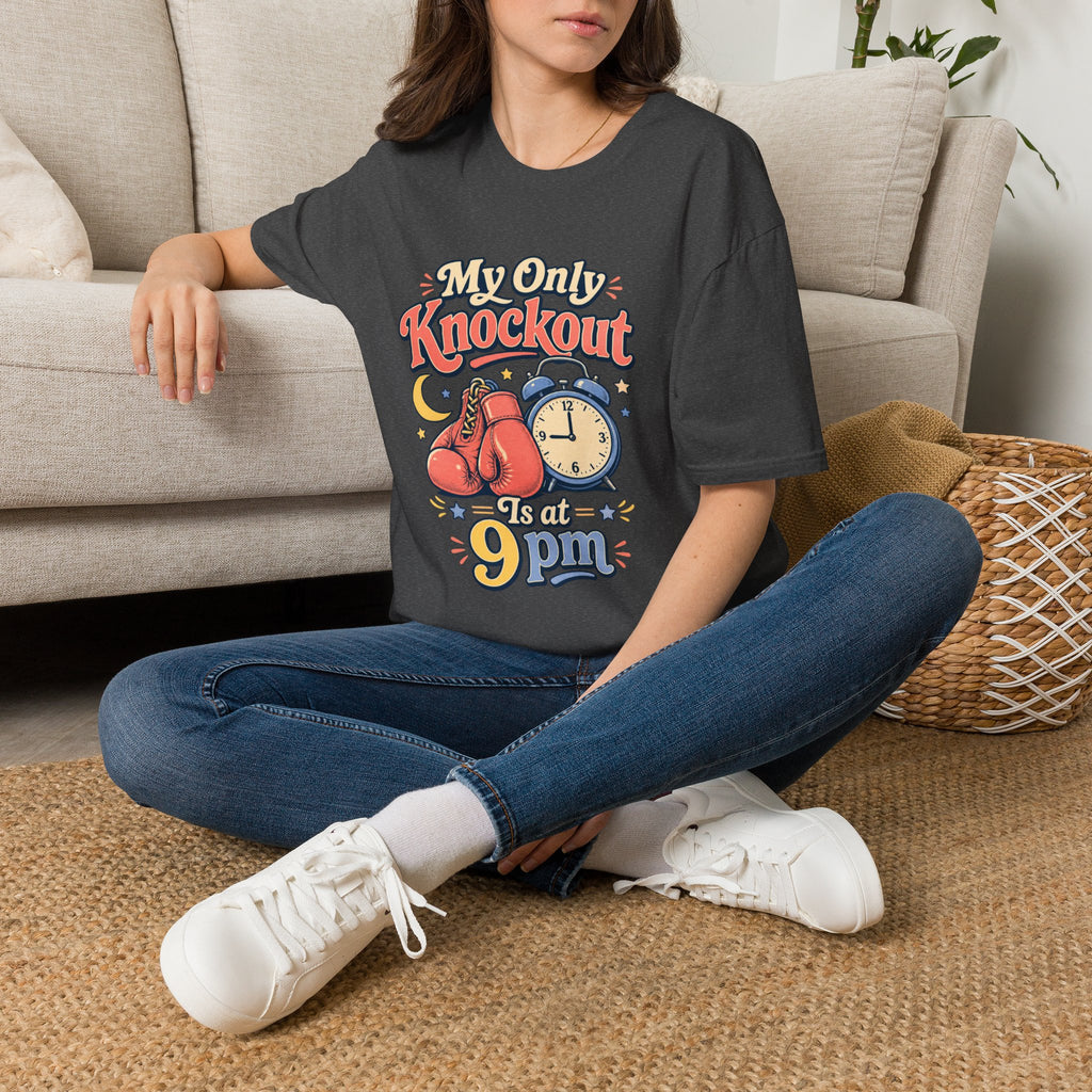 T Shirt | My Only Knockout Is at 9 PM | Retro Boxing Sleep Vibe
