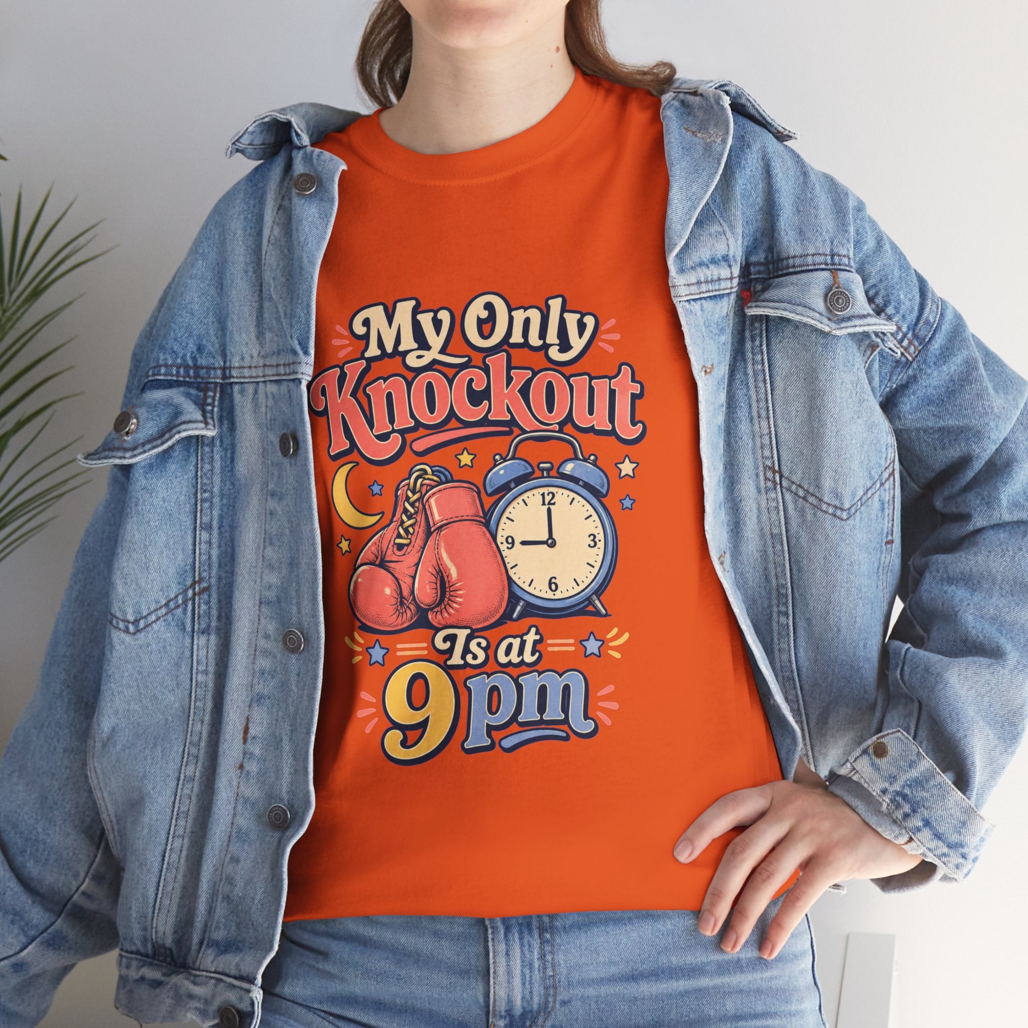 My Only Knockout Is at 9PM T-Shirt |  Funny Night Owl Boxing Graphic Tee  2607044