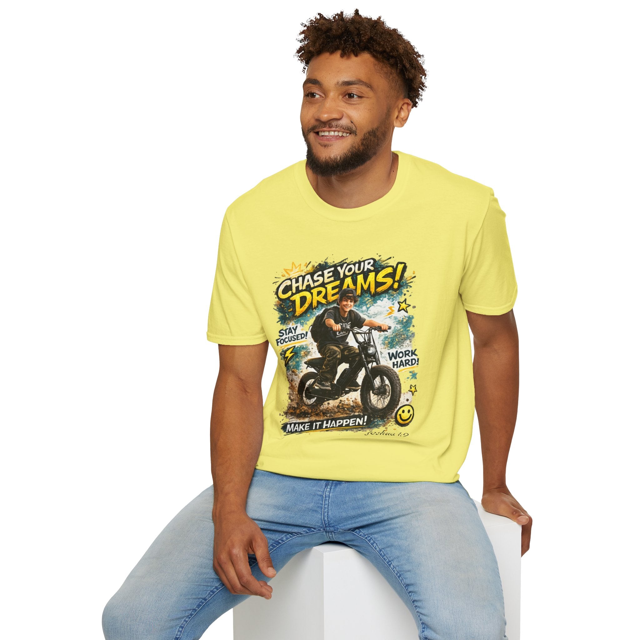 Chase Your Dreams Motorcycle Rider T-Shirt | Motivational Graphic Tee