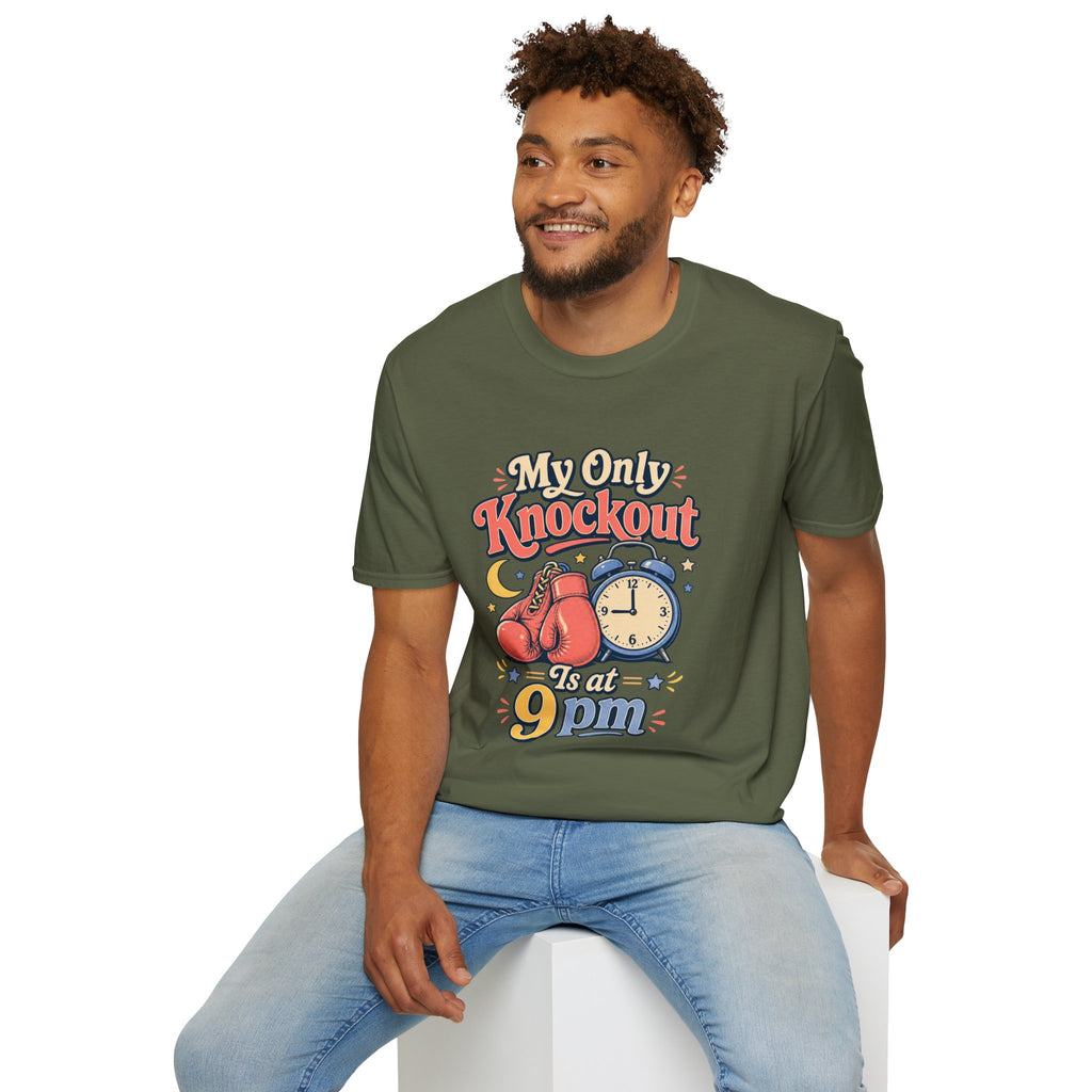 T Shirt | My Only Knockout Is at 9 PM | Retro Boxing Sleep Vibe