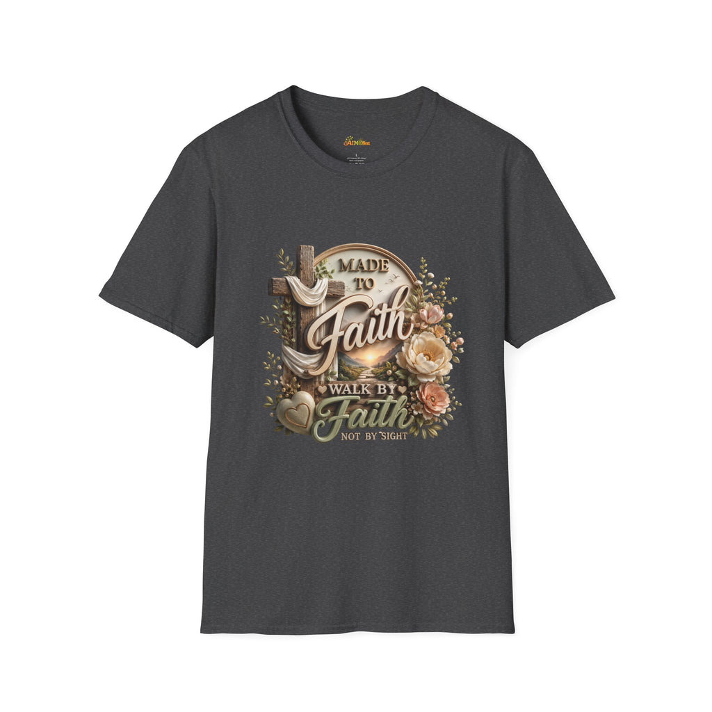 Made to Faith T-Shirt | Christian Cross Floral Scripture Tee