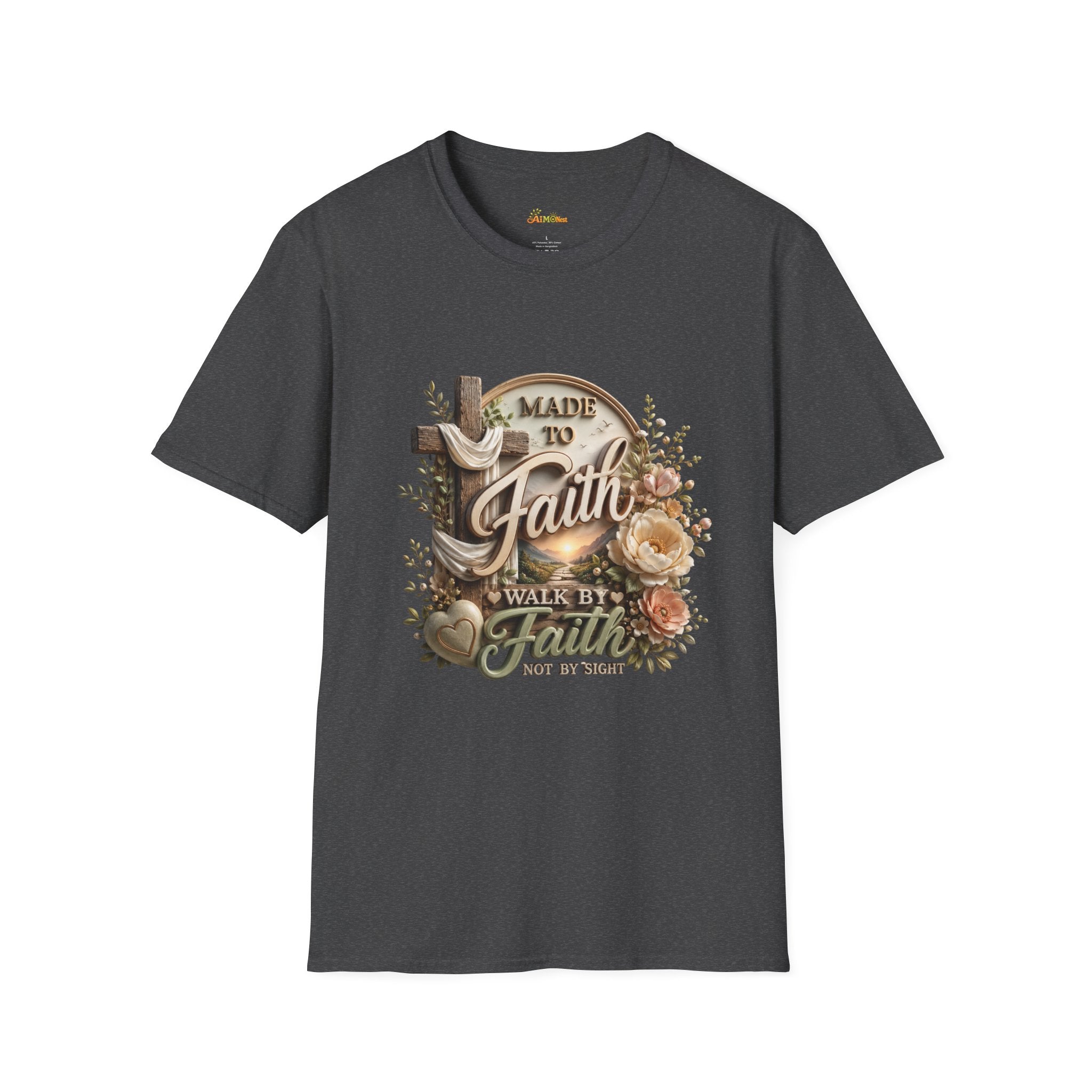 Made to Faith T-Shirt | Christian Cross Floral Scripture Tee