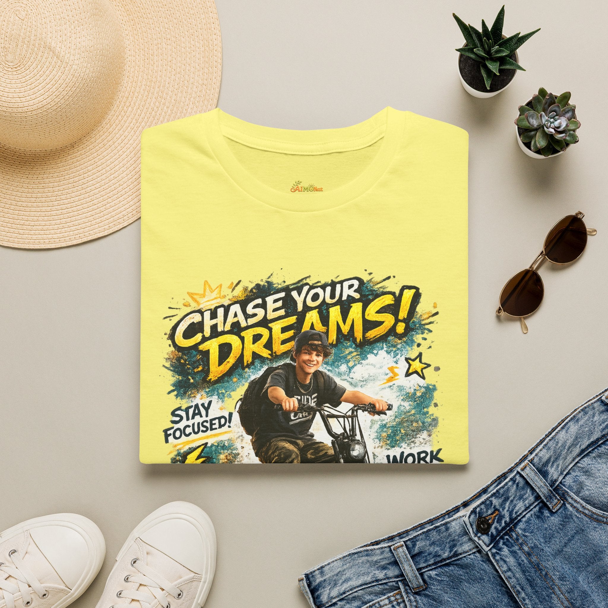 Chase Your Dreams Motorcycle Rider T-Shirt | Motivational Graphic Tee 2607006