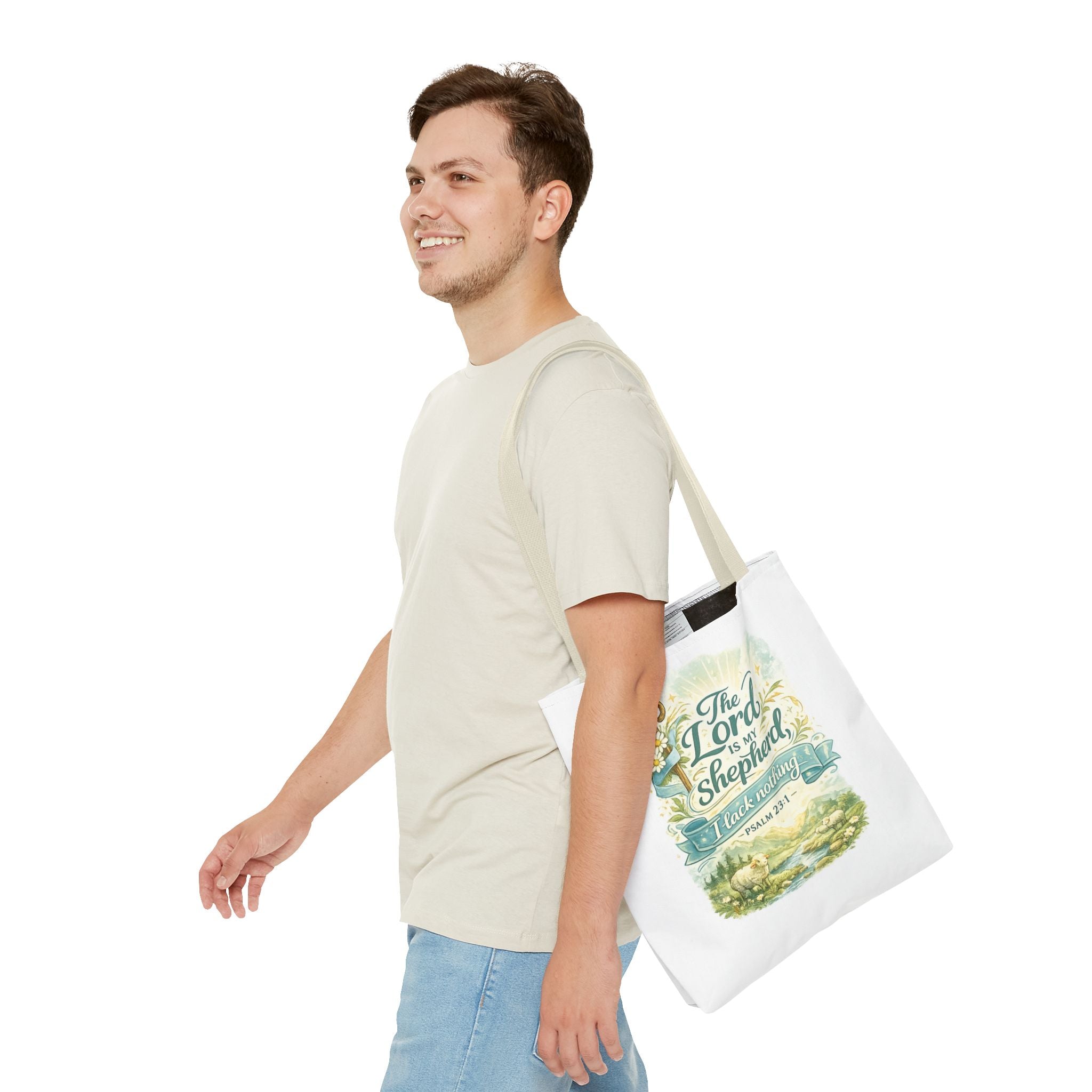 Floral Faith Tote Bag | The Lord Is My Shepherd | Psalm 23:1  4 Colors 2607043