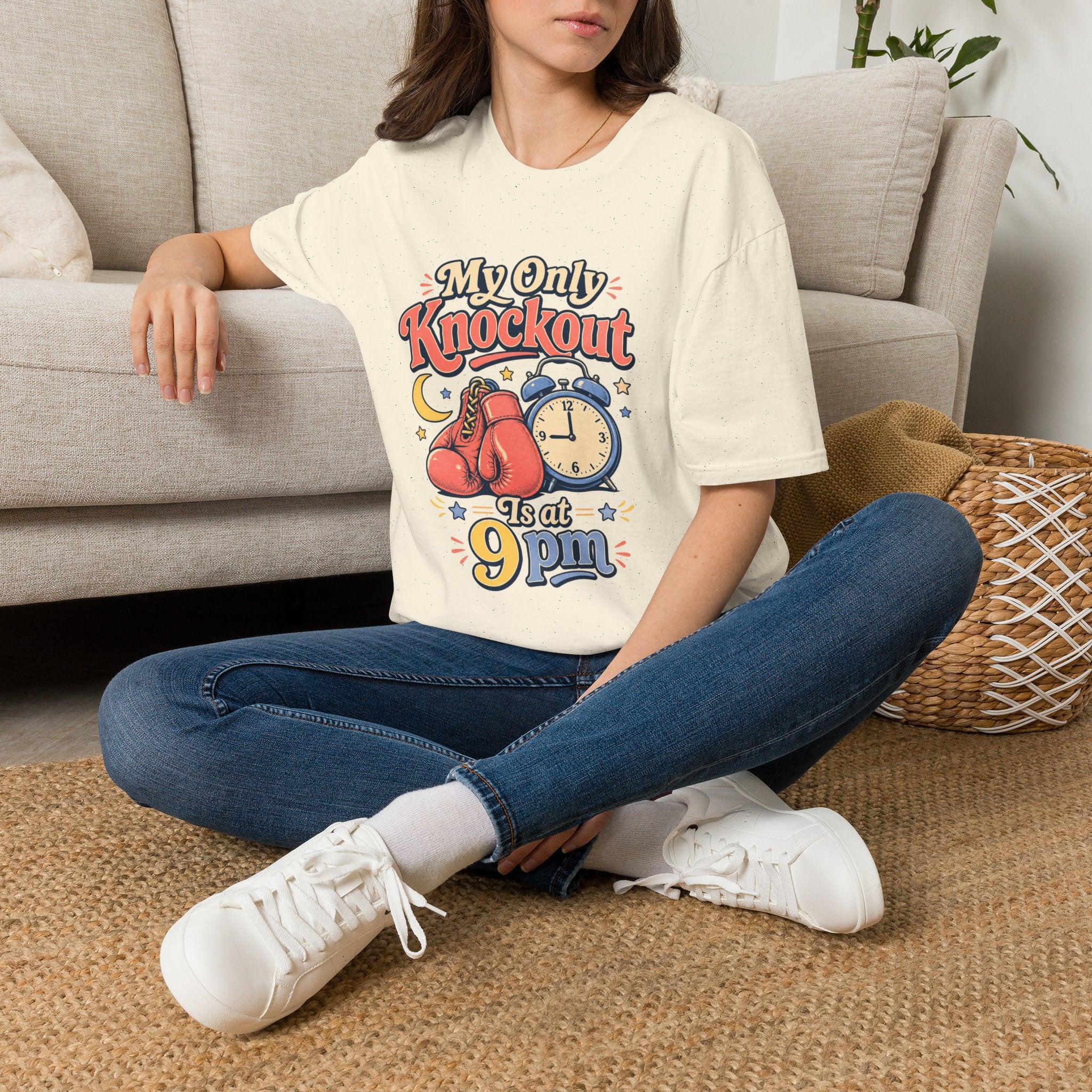 T Shirt | My Only Knockout Is at 9 PM | Retro Boxing Sleep Vibe