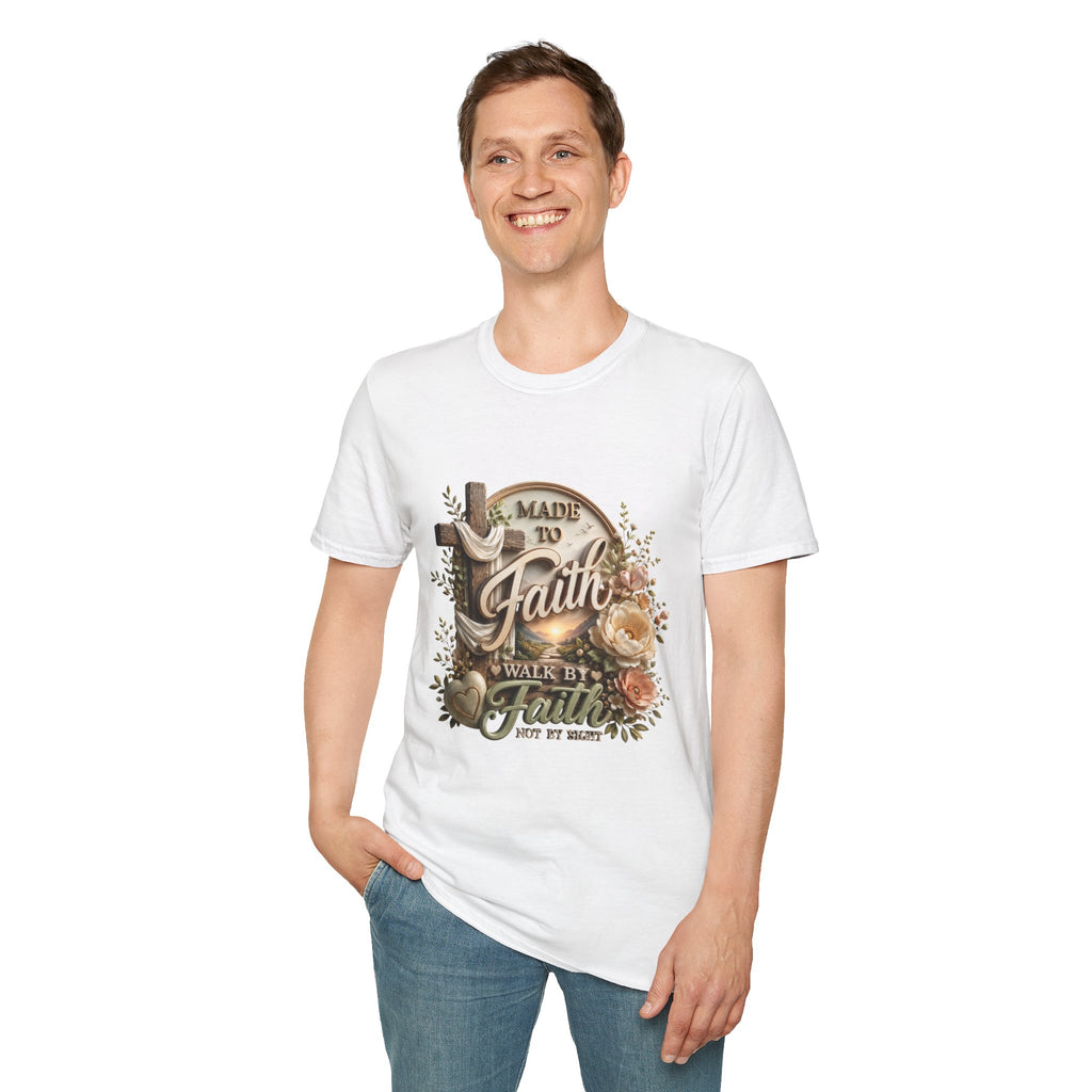 Made to Faith T-Shirt | Christian Cross Floral Scripture Tee