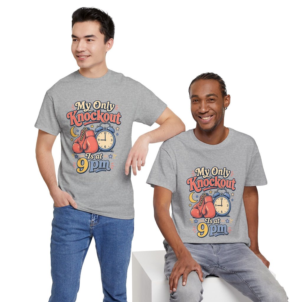 My Only Knockout Is at 9PM T-Shirt |  Funny Night Owl Boxing Graphic Tee  2607044