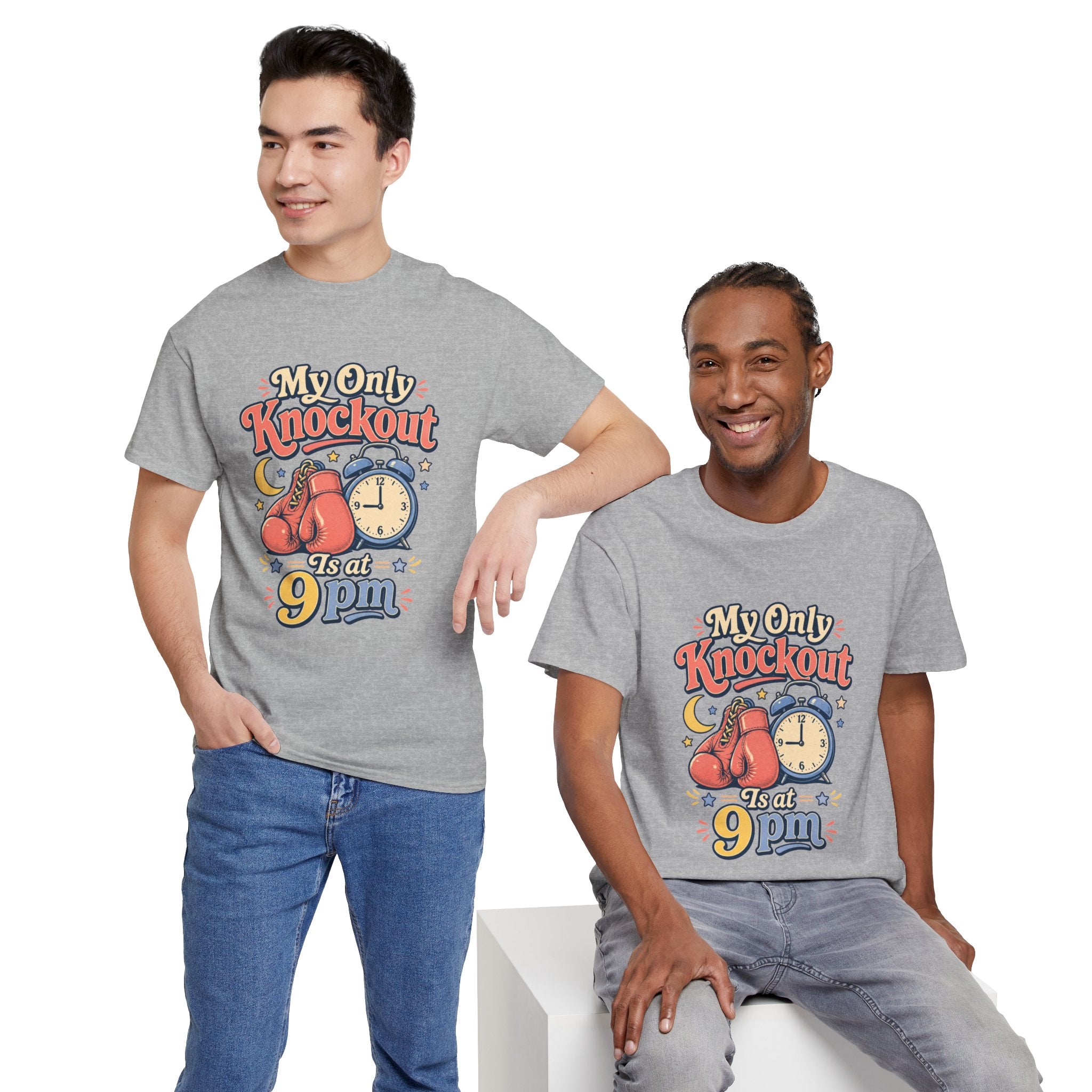 My Only Knockout Is at 9PM T-Shirt |  Funny Night Owl Boxing Graphic Tee  2607044