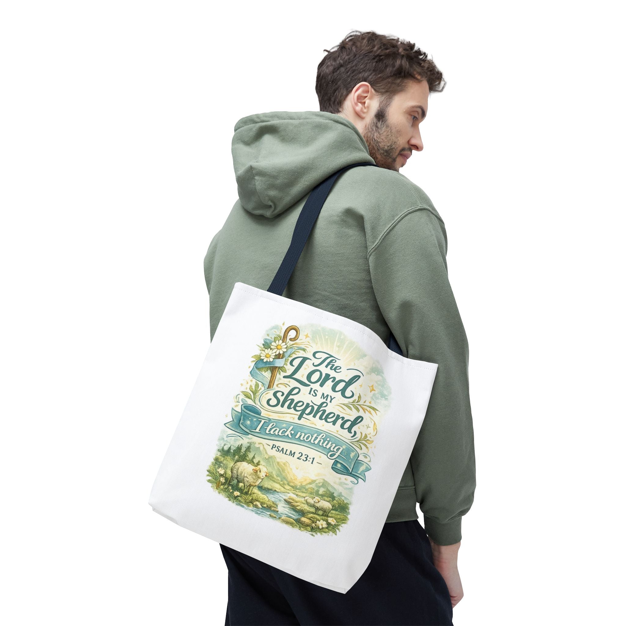 Floral Faith Tote Bag | The Lord Is My Shepherd | Psalm 23:1  4 Colors 2607043