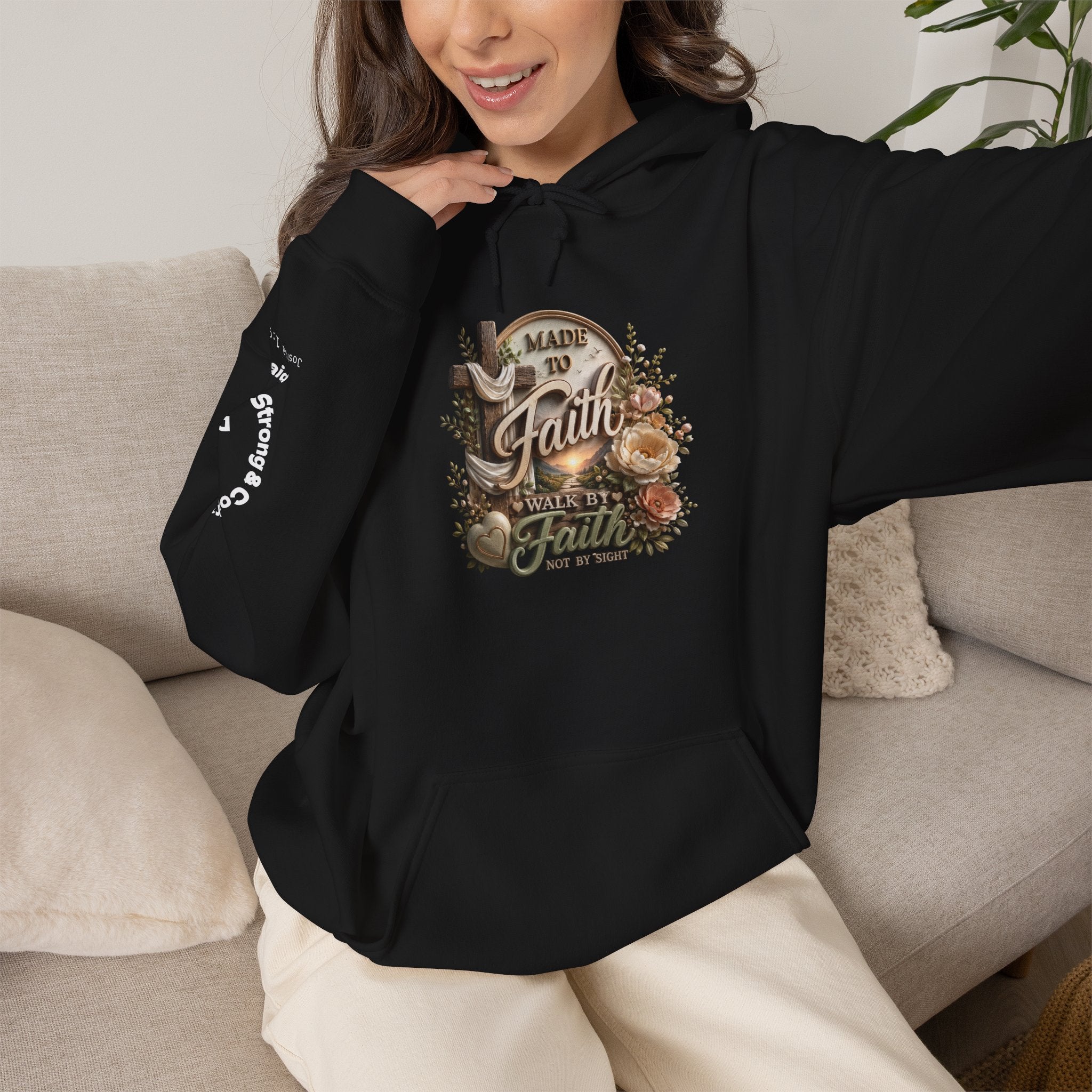 Faith Over Fear hoodie | Christian scripture floral design 2607009