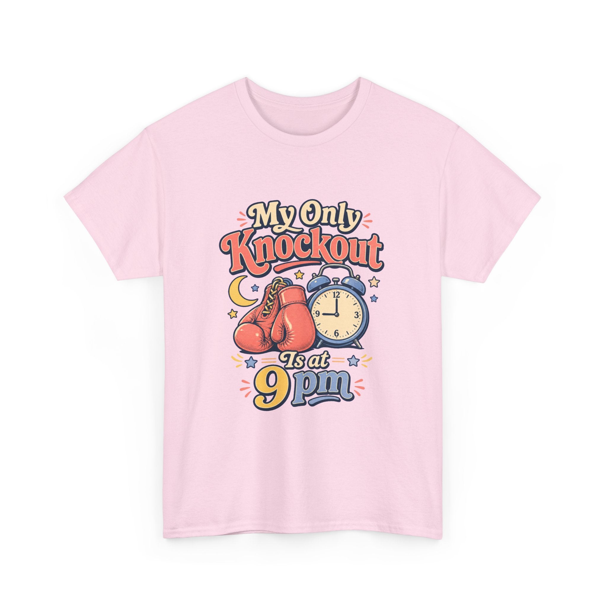 My Only Knockout Is at 9PM T-Shirt |  Funny Night Owl Boxing Graphic Tee  2607044