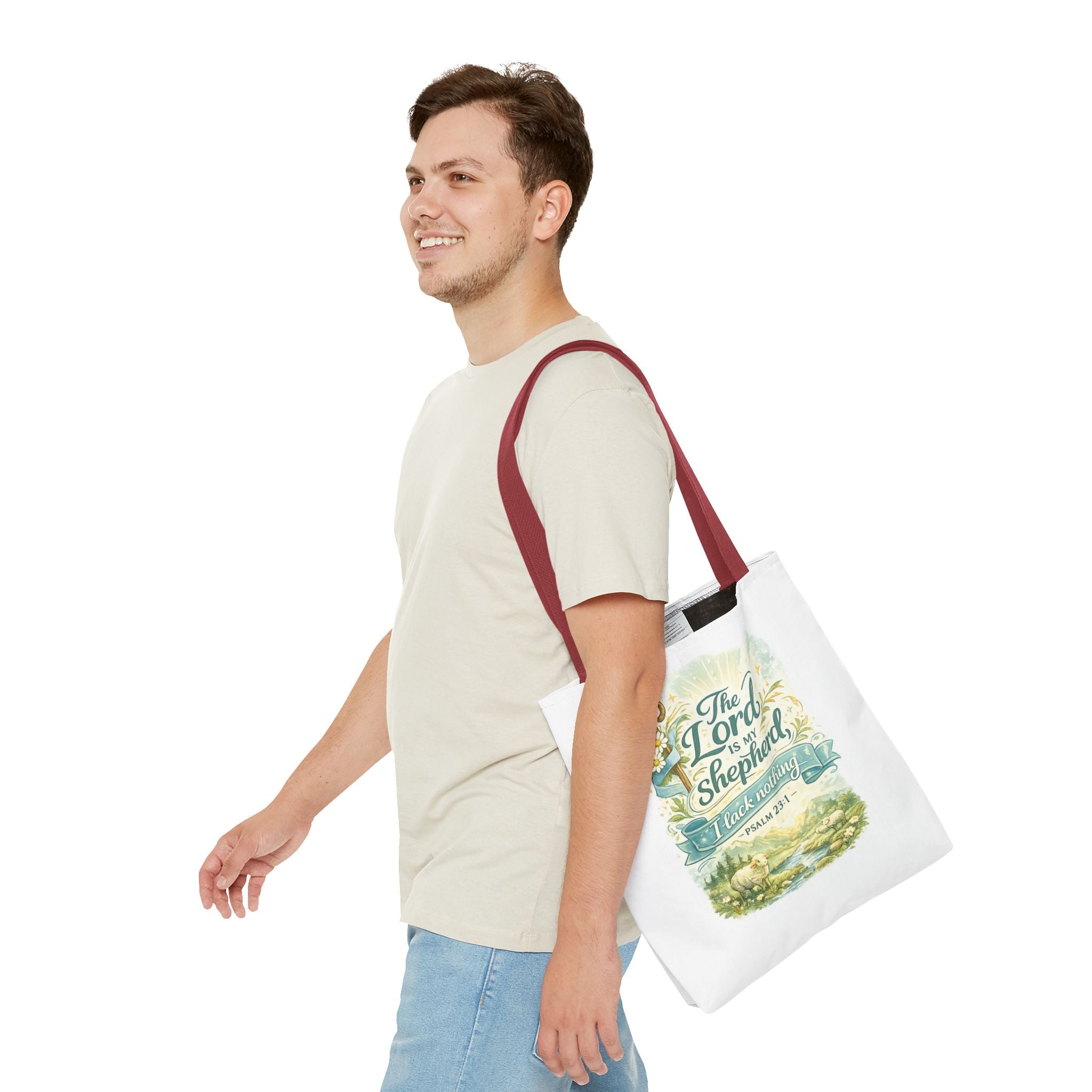 Floral Faith Tote Bag | The Lord Is My Shepherd | Psalm 23:1  4 Colors 2607043