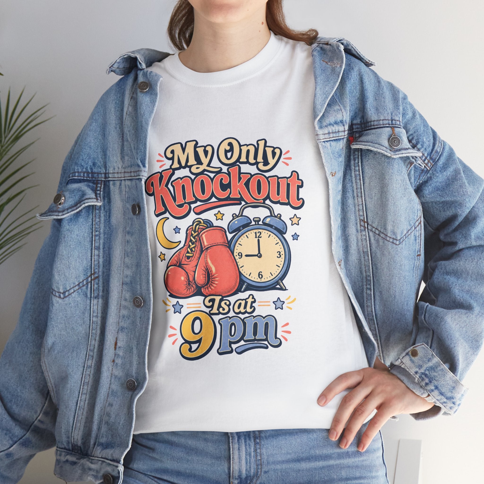 My Only Knockout Is at 9PM T-Shirt |  Funny Night Owl Boxing Graphic Tee  2607044