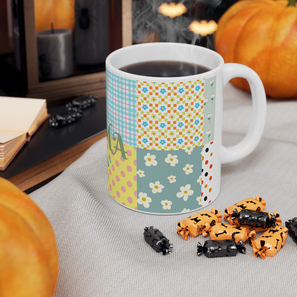 Custom Floral For Thank You Ceramic Coffee Mug   | Love Leaves Beautiful Marks | Memorial Coffee Cup (11oz, 15oz) 2607035