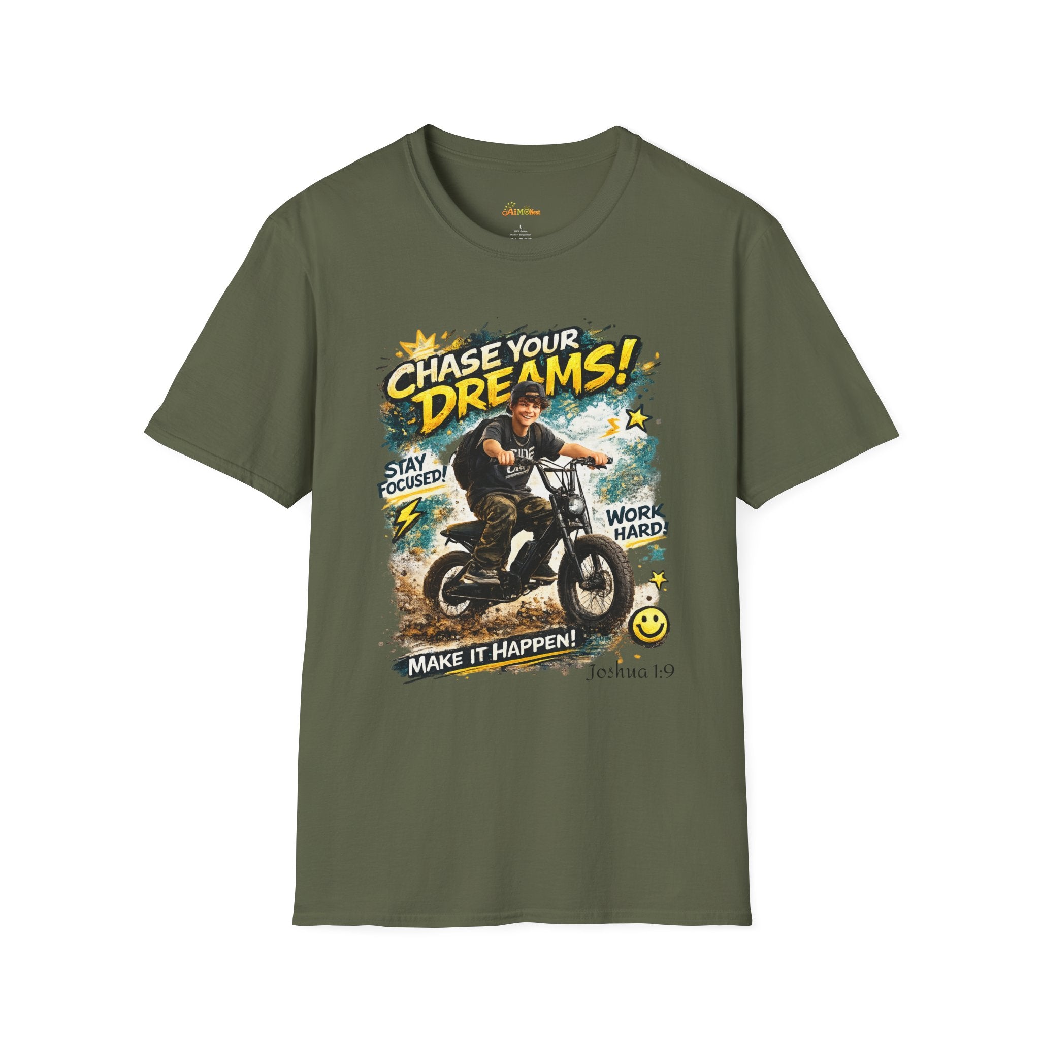 Chase Your Dreams Motorcycle Rider T-Shirt | Motivational Graphic Tee
