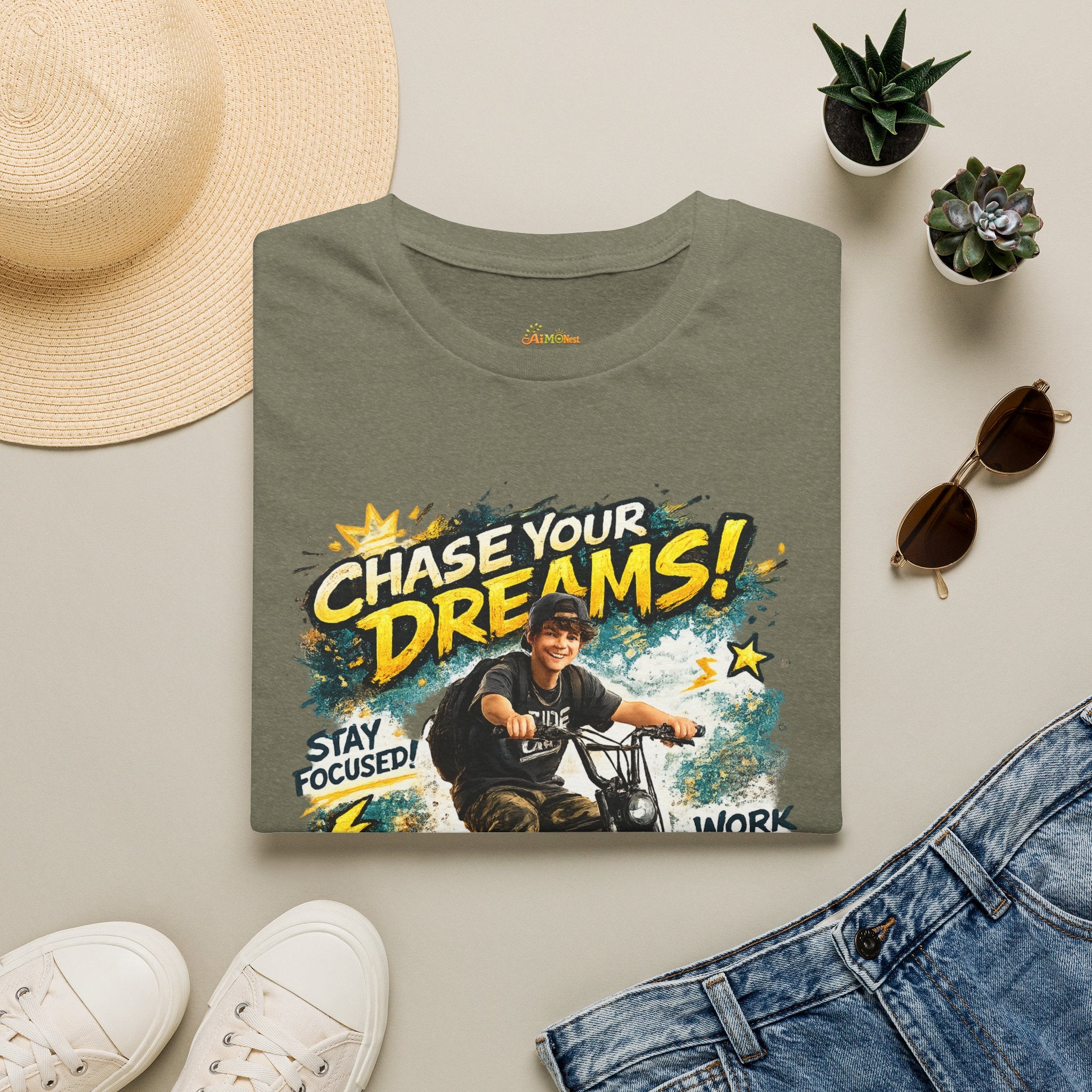 Chase Your Dreams Motorcycle Rider T-Shirt | Motivational Graphic Tee 2607006