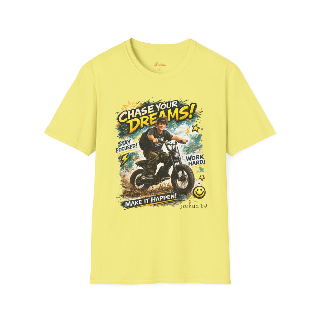 Chase Your Dreams Motorcycle Rider T-Shirt | Motivational Graphic Tee