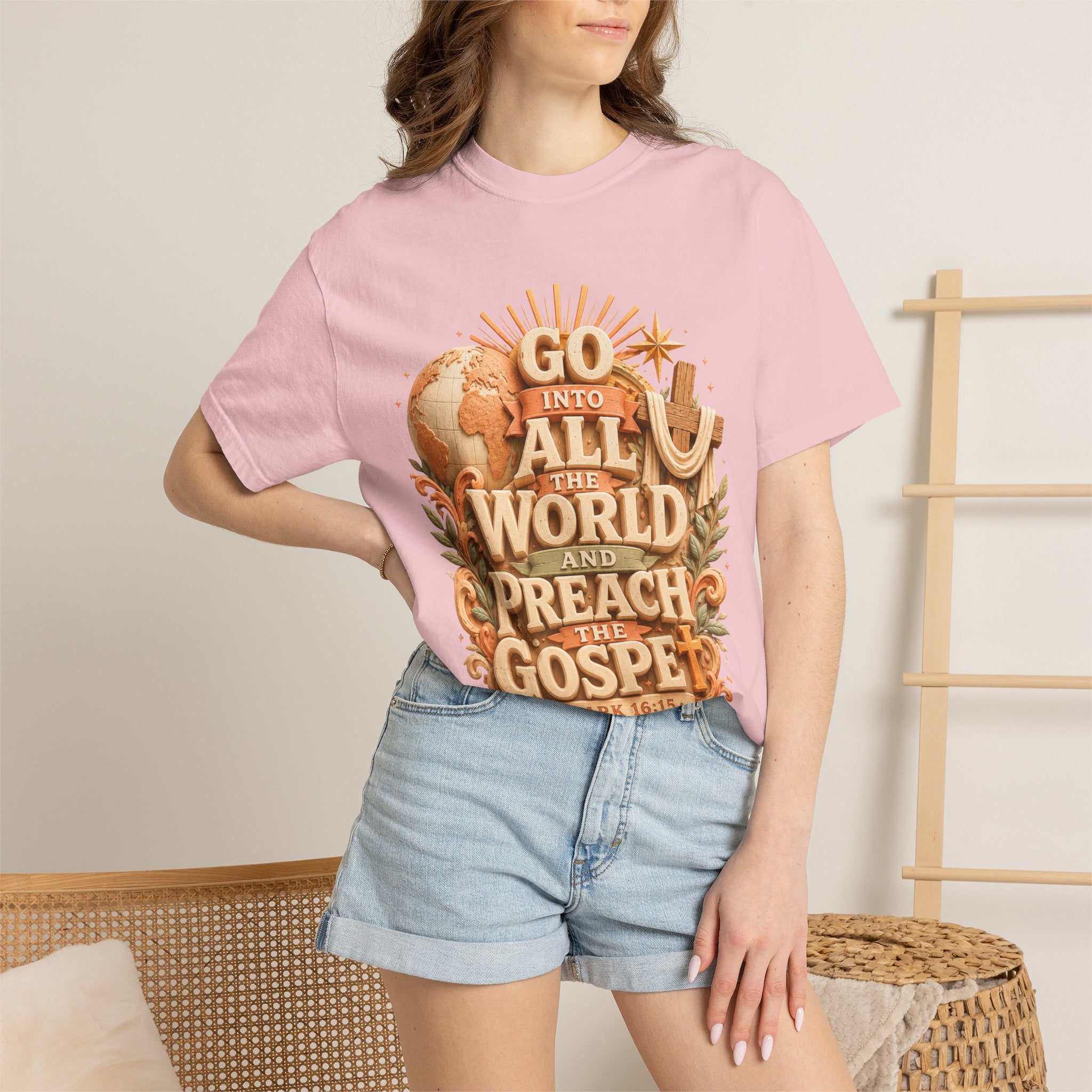 T-Shirt — "Go Into All the World and Preach the Gospel" Christian Mission Tee