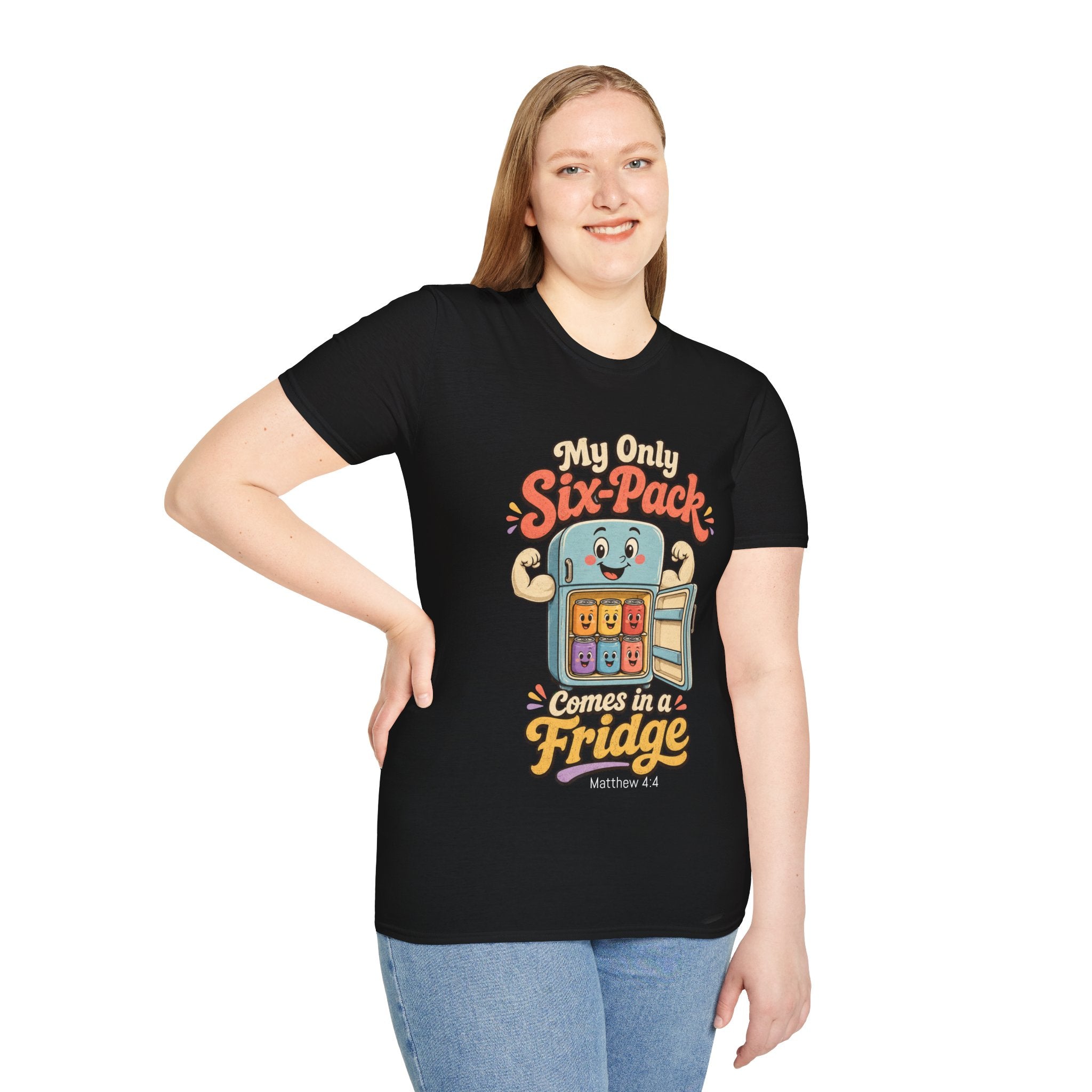 My Only Six-Pack Fridge T-Shirt | Cute Cartoon Refrigerator Design 2607018