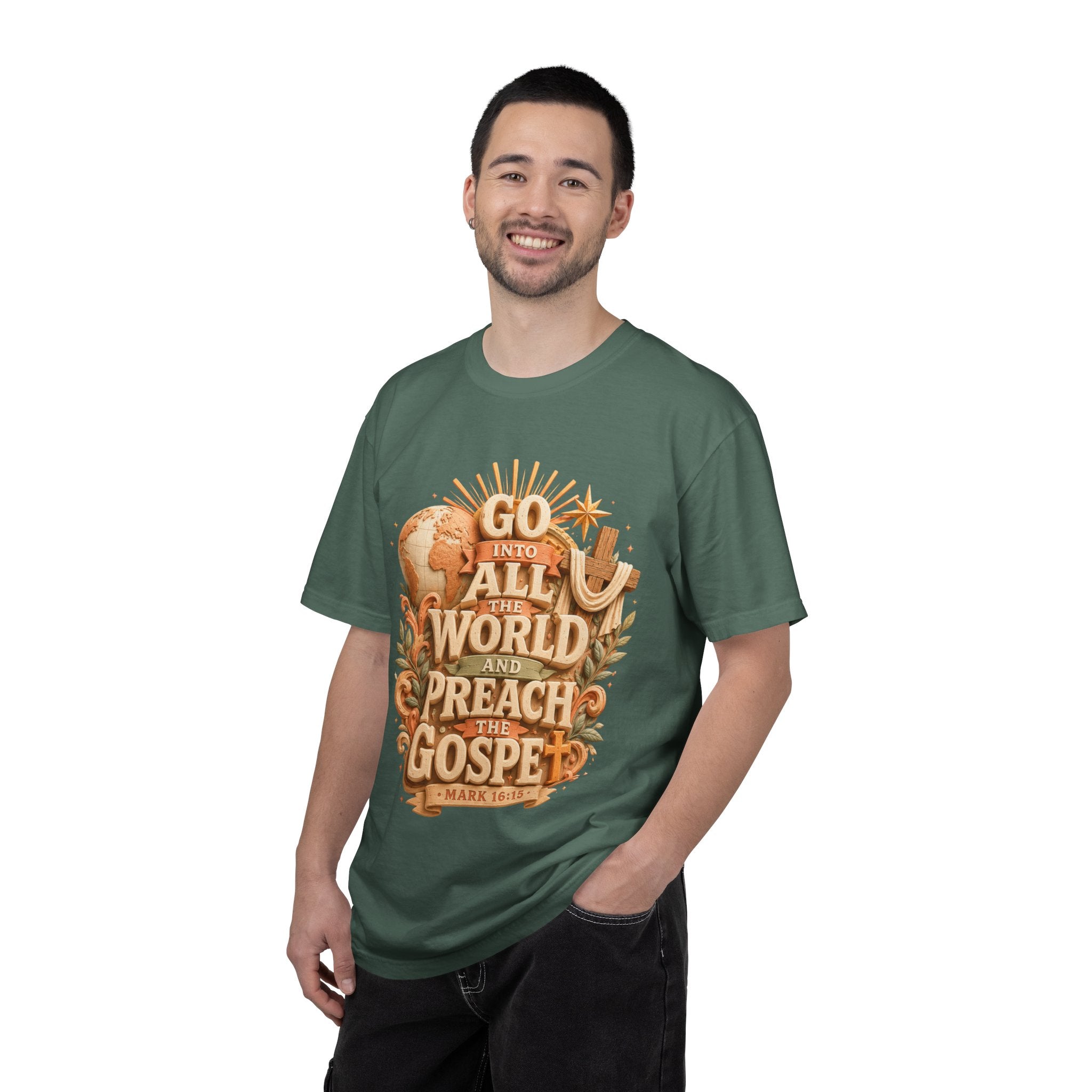 T-Shirt — "Go Into All the World and Preach the Gospel" Christian Mission Tee