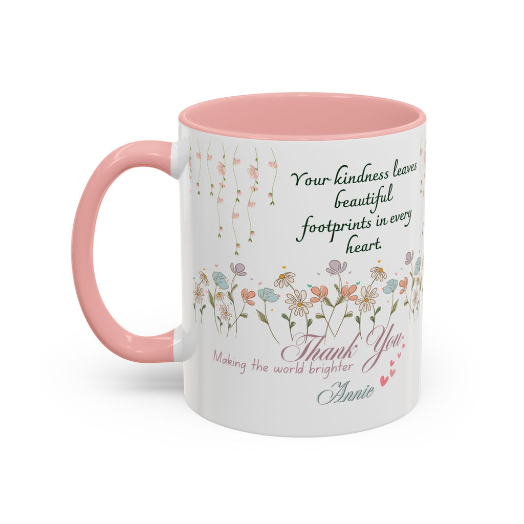 Custom Name For Thank You Coffee Mug | Personalized Grateful Floral Coffee Mug |  Gentle Remembrance 11oz | 15oz 2607033