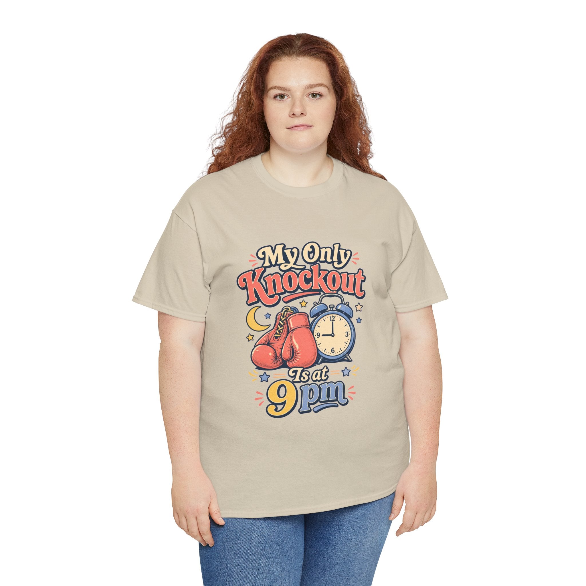 My Only Knockout Is at 9PM T-Shirt |  Funny Night Owl Boxing Graphic Tee  2607044
