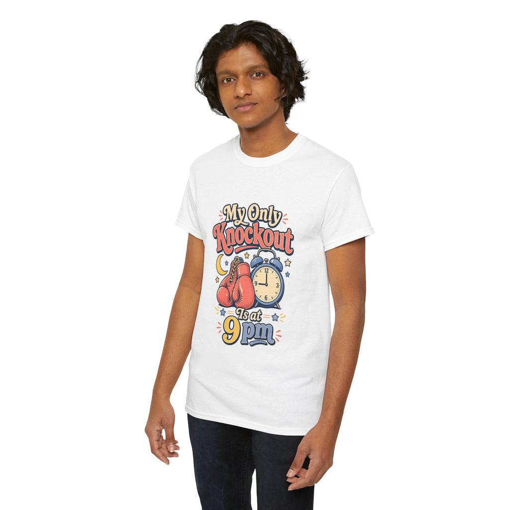 My Only Knockout Is at 9PM T-Shirt |  Funny Night Owl Boxing Graphic Tee  2607044