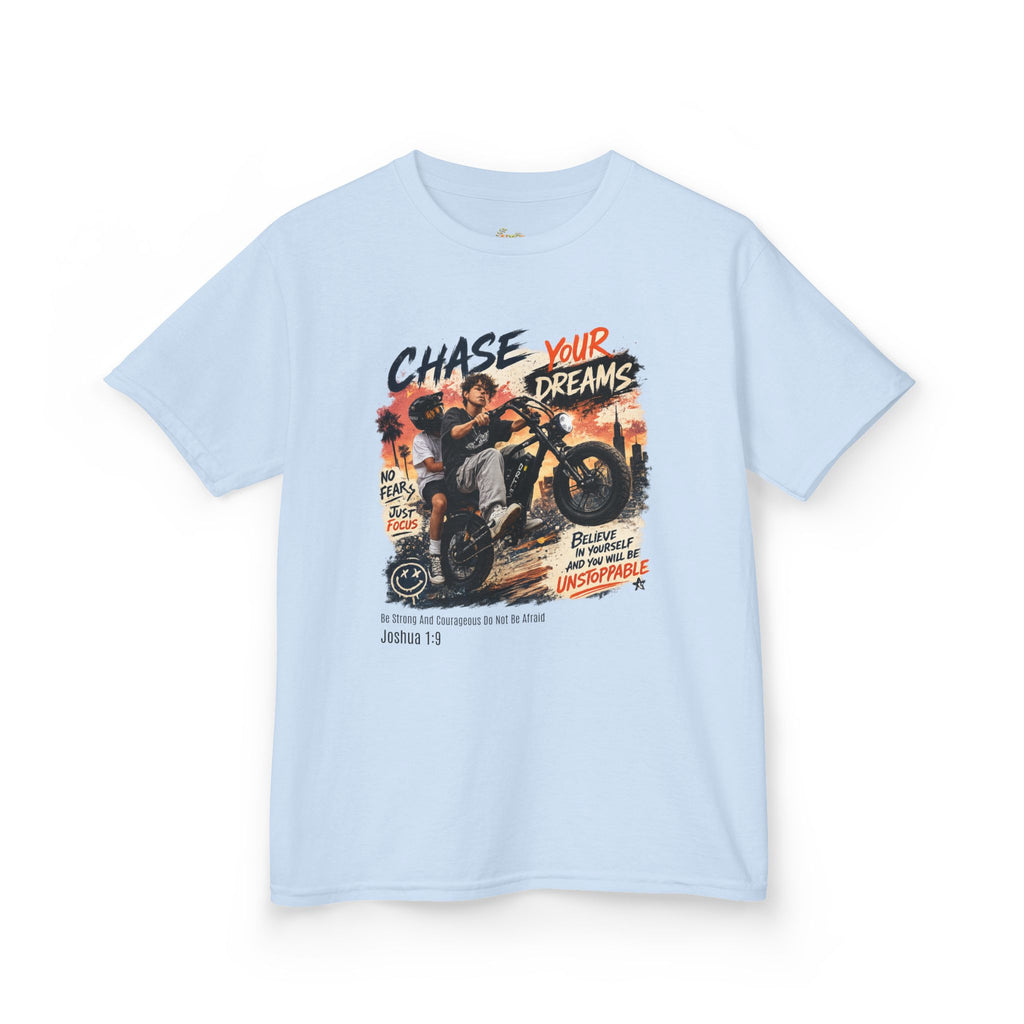 Kids Tee — "Chase Your Dreams" Motorcycle Graphic Shirt
