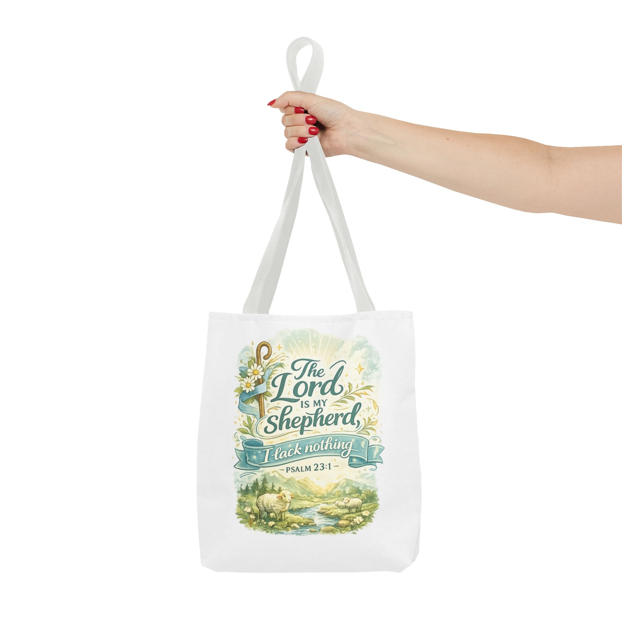 Floral Faith Tote Bag | The Lord Is My Shepherd | Psalm 23:1  4 Colors 2607043
